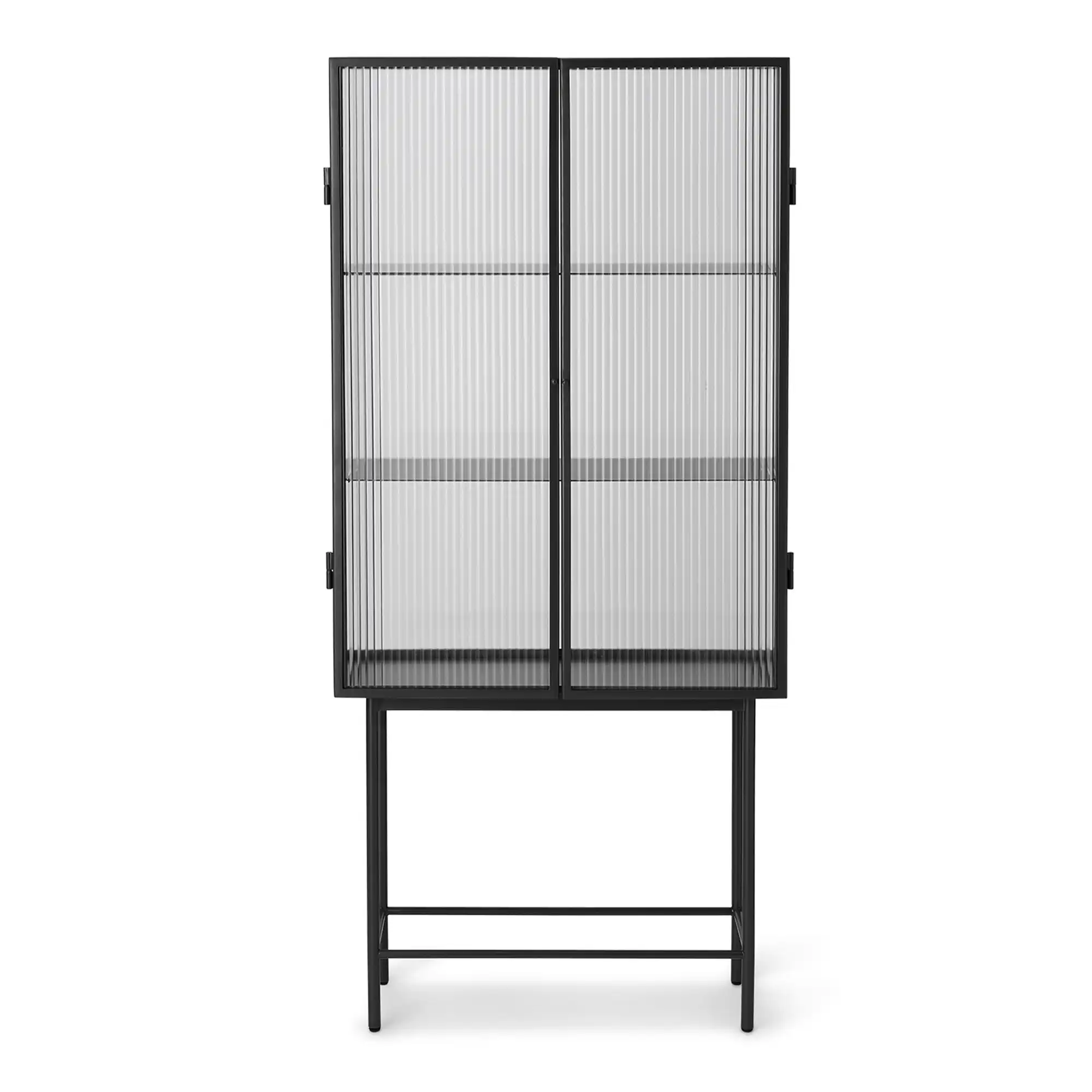 Haze Vitrine Reeded Glass / Black