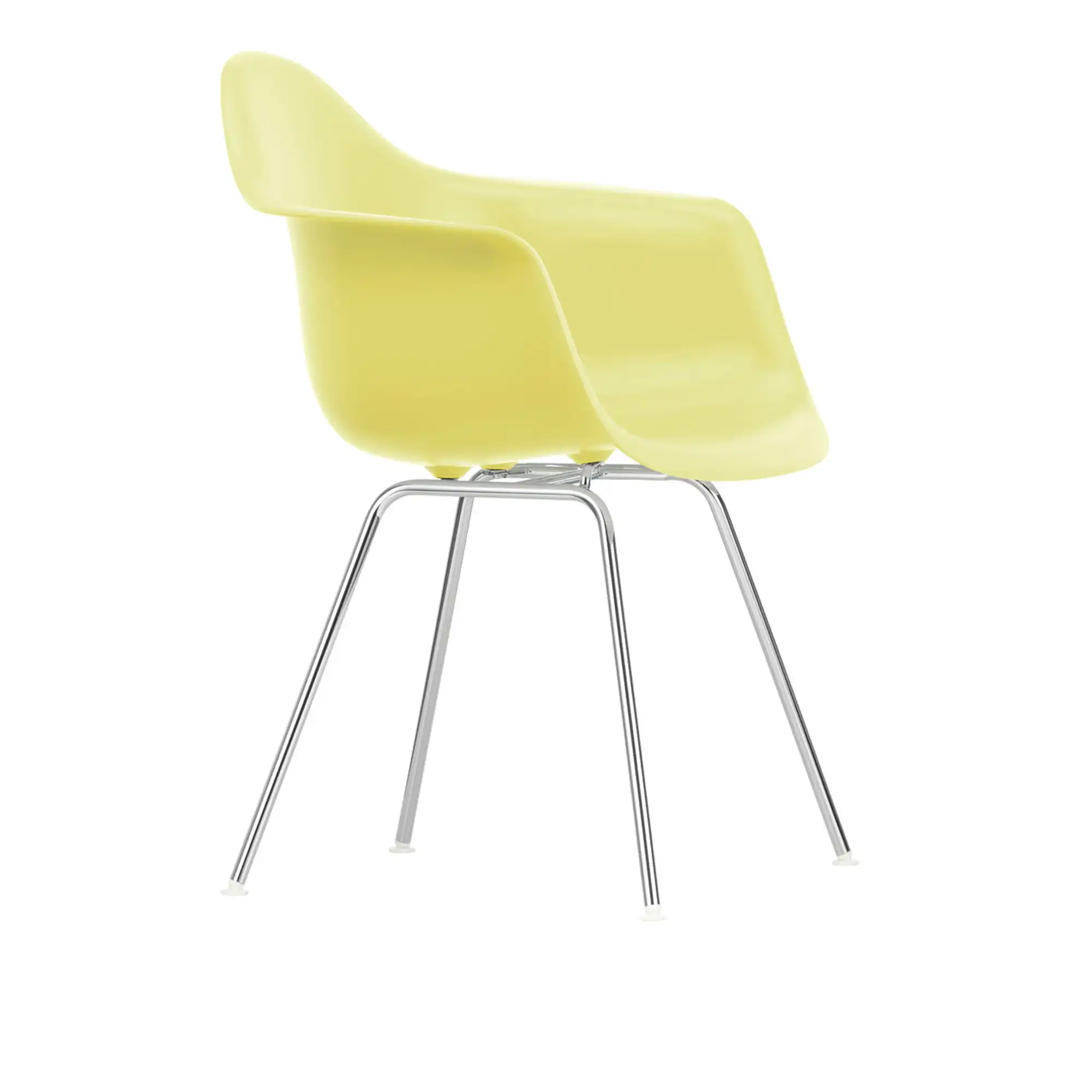 Eames RE Plastic Armchair DAX 92 Citron, White Base