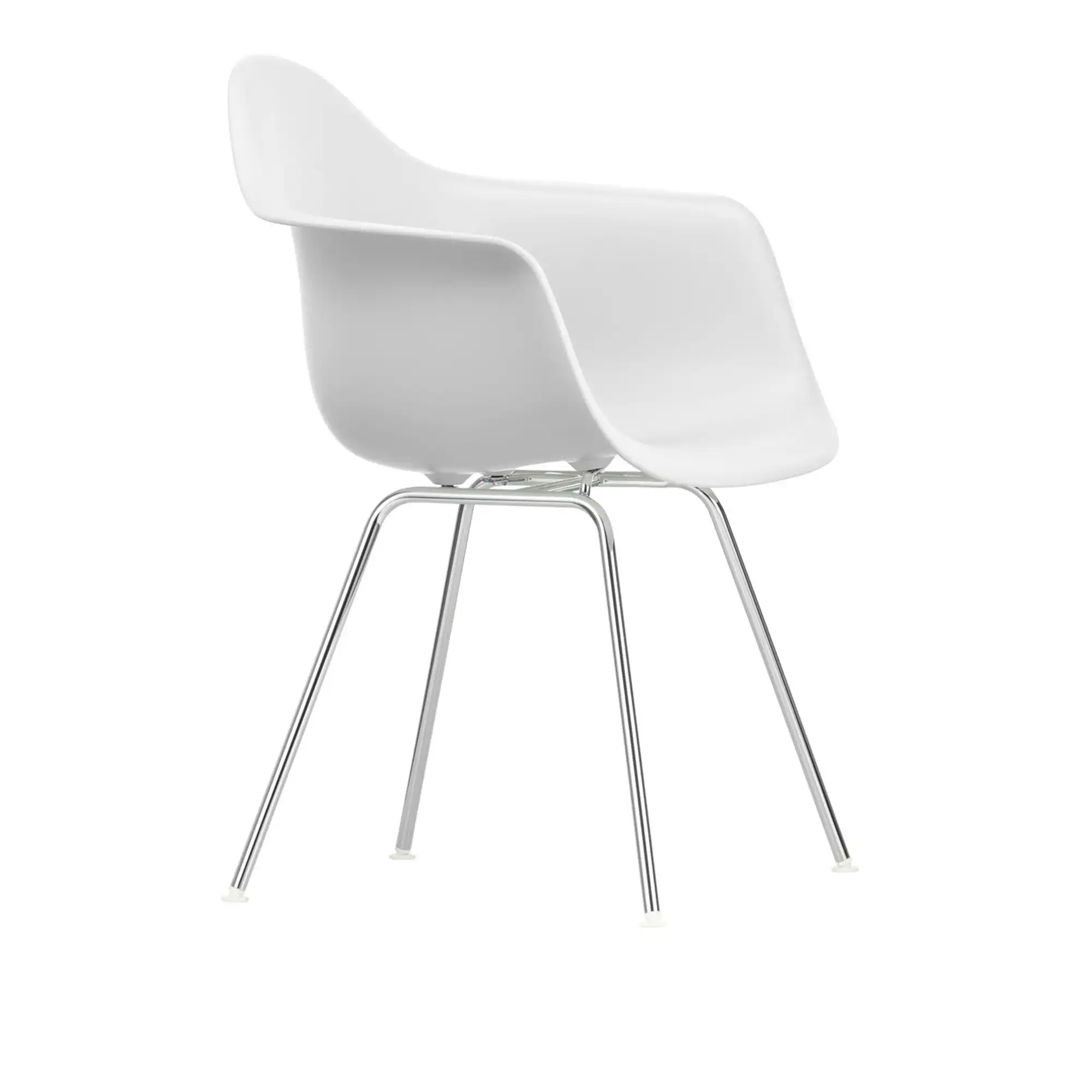 Eames RE Plastic Armchair DAX 85 Cotton White, Chrome