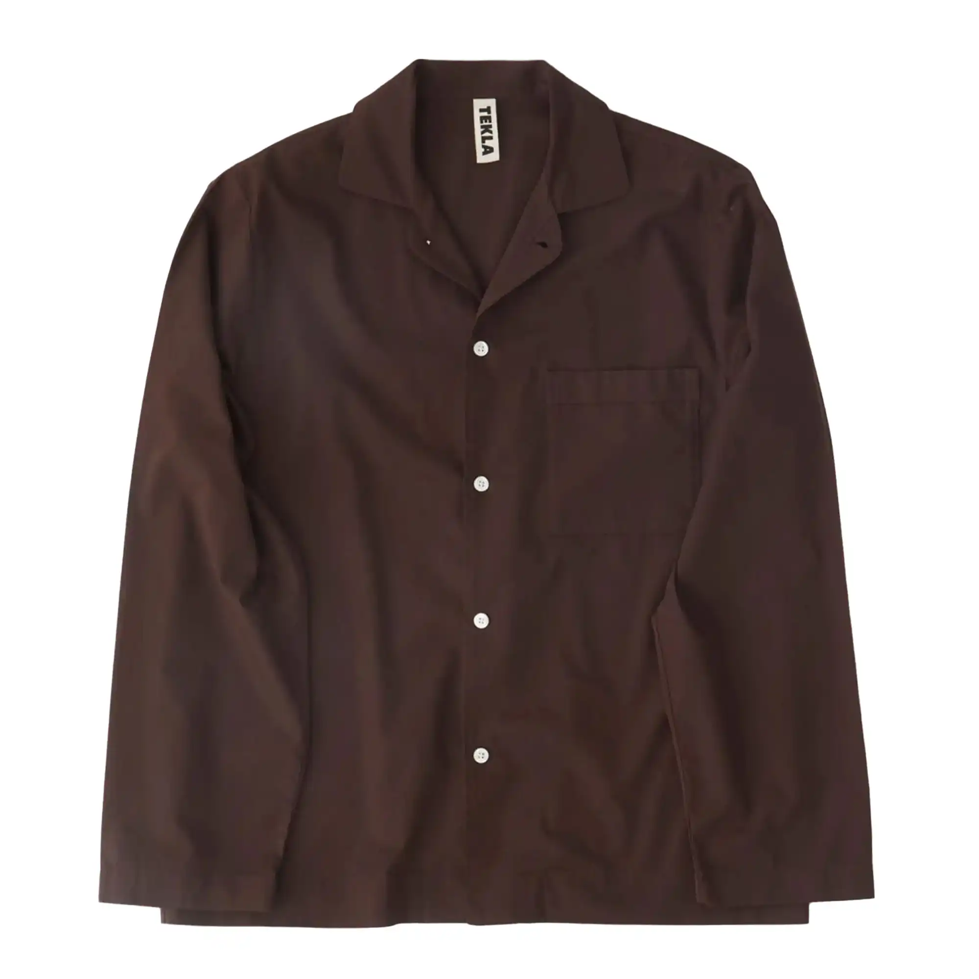 Poplin Pyjamas Shirt Coffee