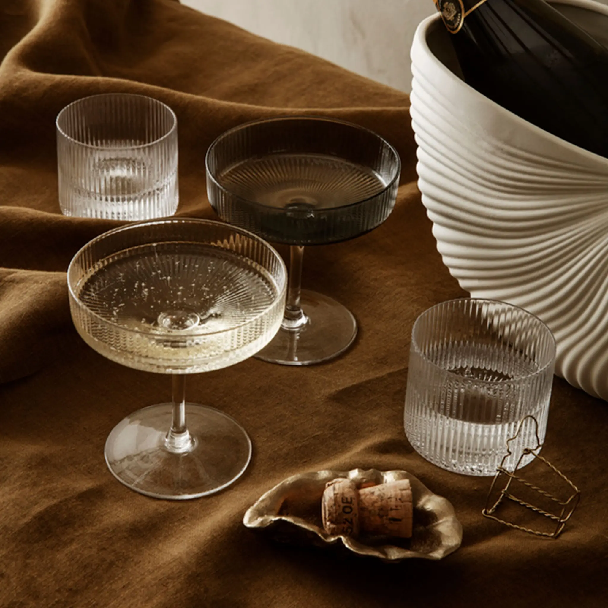 Ripple Low drikkeglass 4-pakning