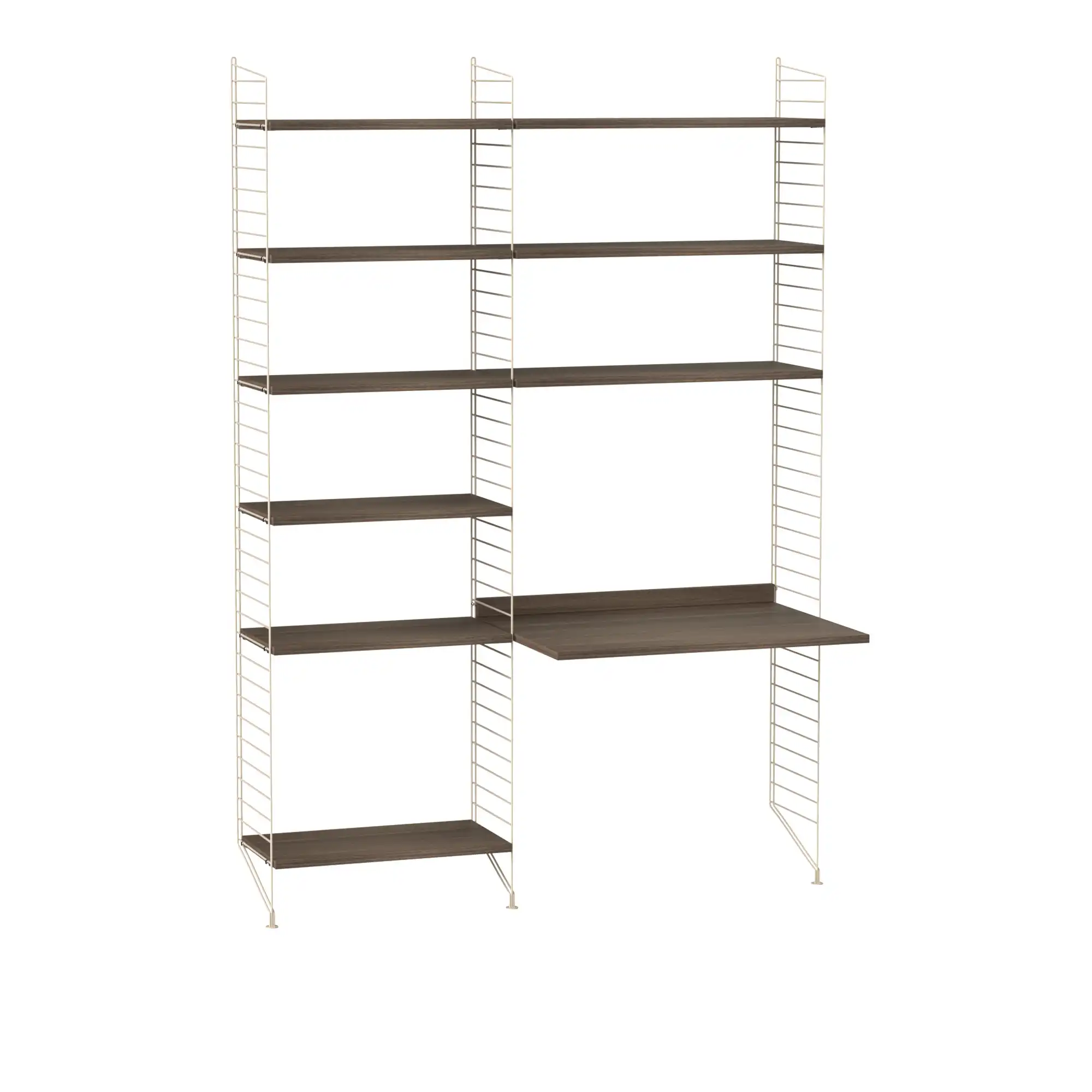 Kontor hyllesystem B valnøtt/beige