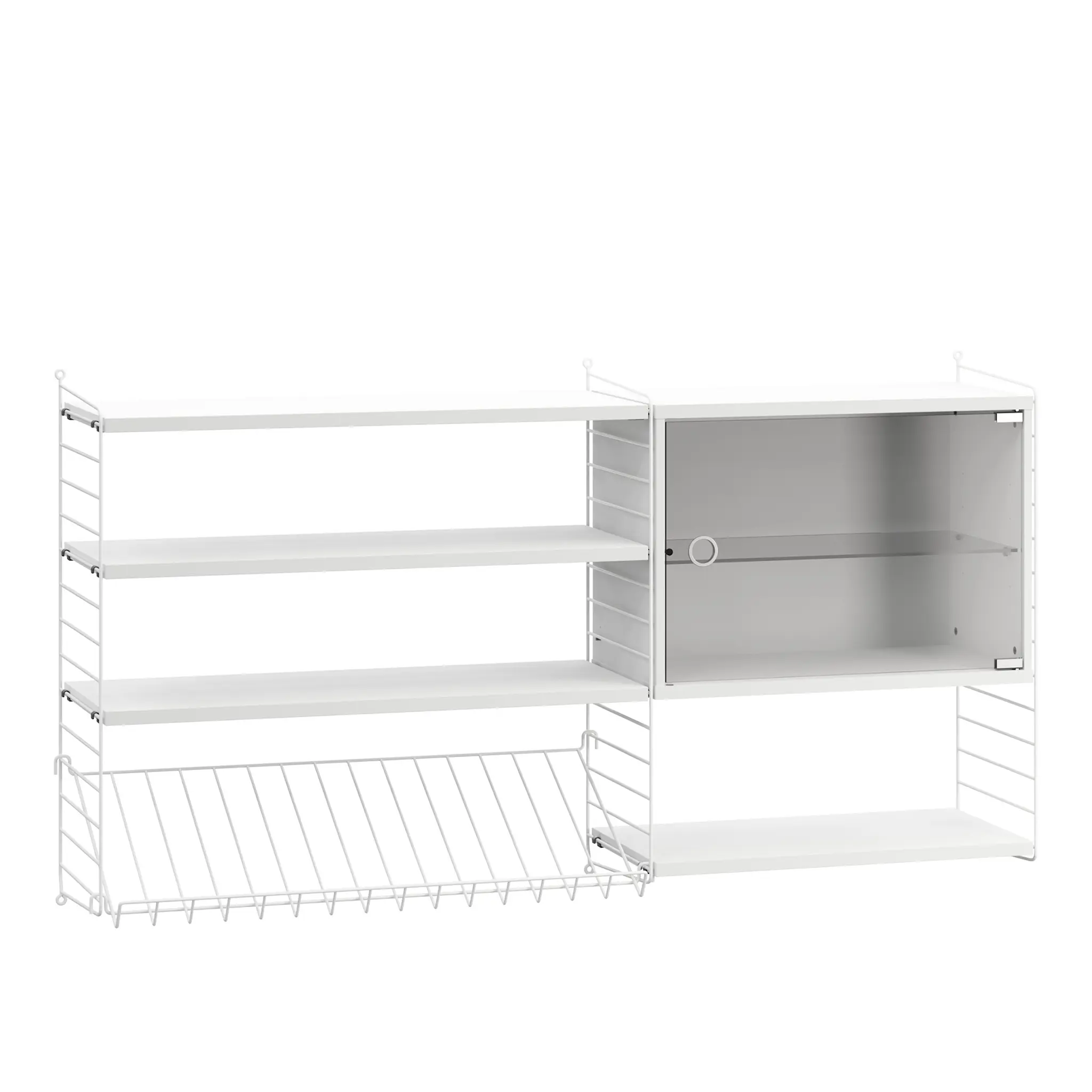 Stue hyllesystem S valnøtt/beige