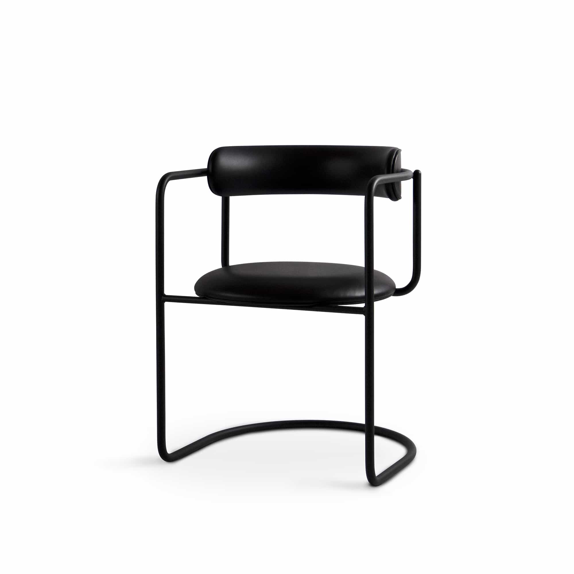 FF Cantilever Chair Rounded Black Legs