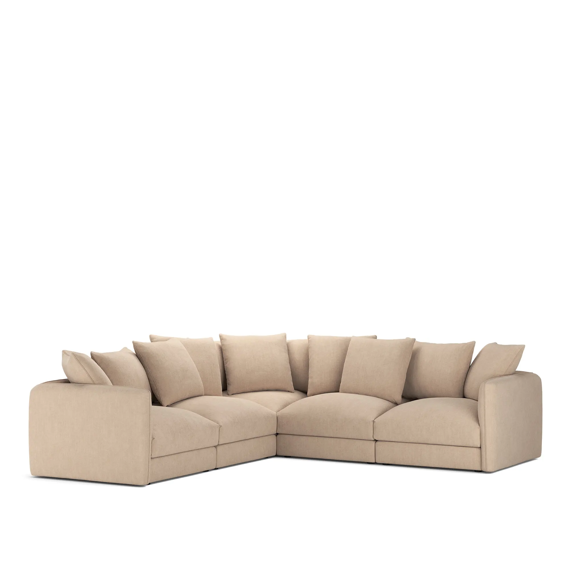 Pavarotti 5-Seater Corner Shadow Beige Fixed Upholstery