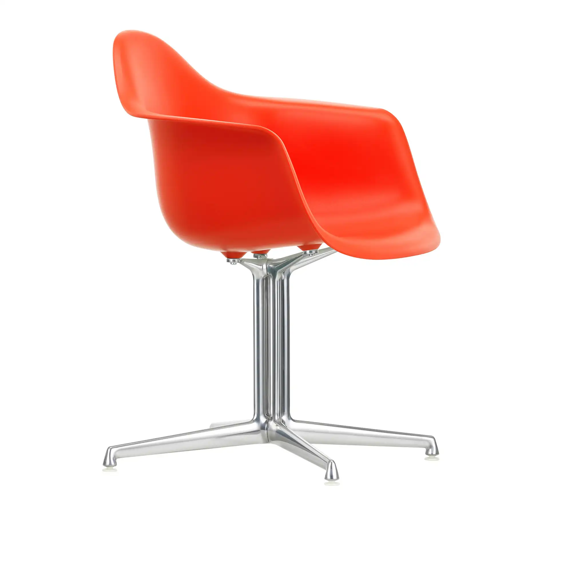 Eames Plastic Armchair DAL - 03 Poppy Red - Aluminium Polished