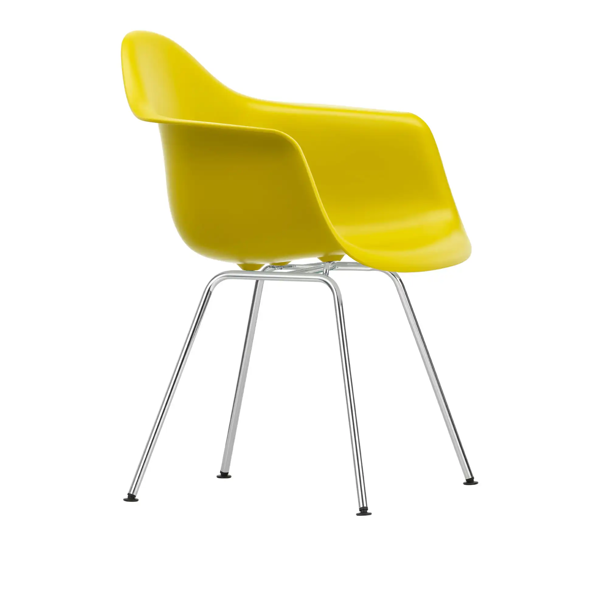 Eames Plastic Armchair DAX - 34 Mustard - Chrome Base