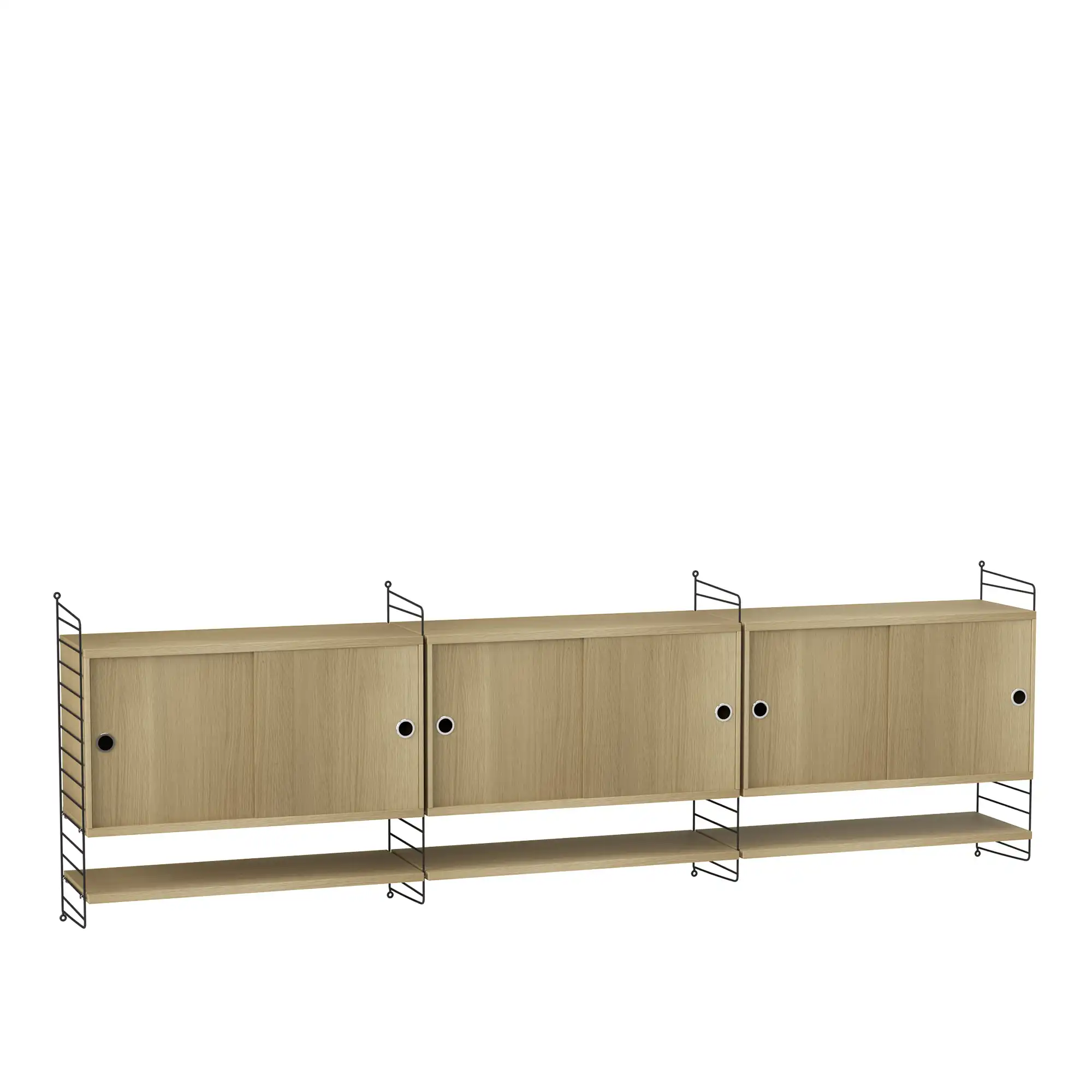 Stue hyllesystem F eik/svart