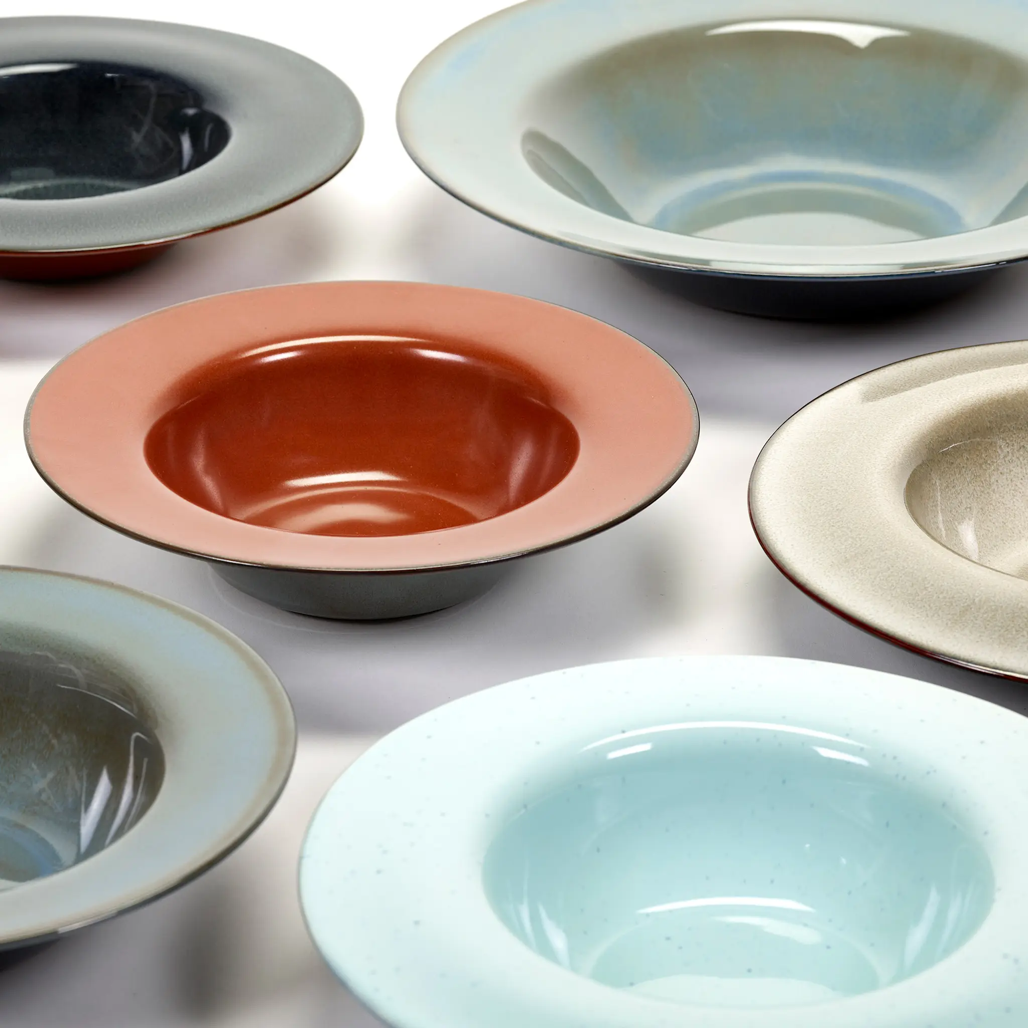 Degustation Large Round - Dark Blue/Rust