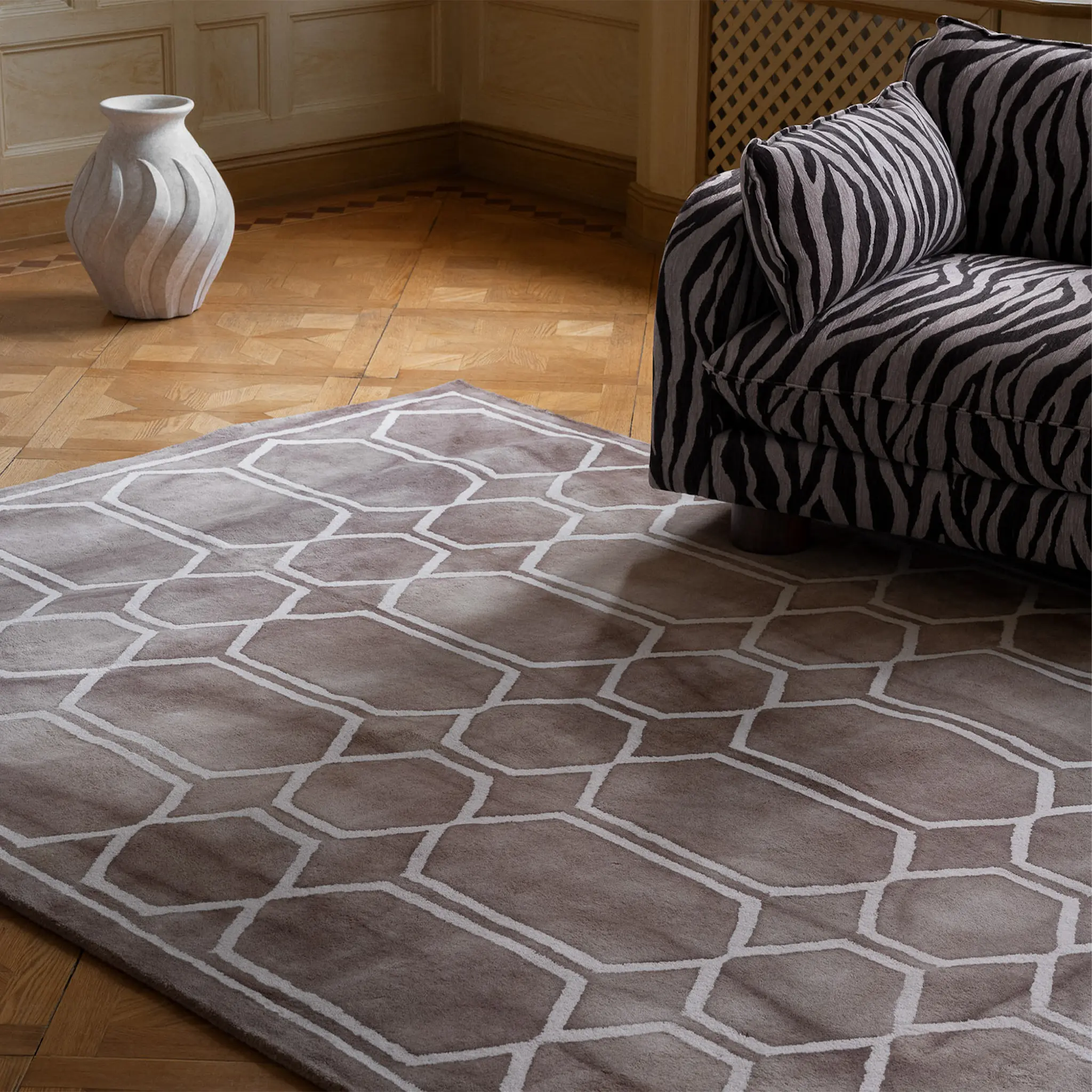 Tie Dye Beige ullteppe