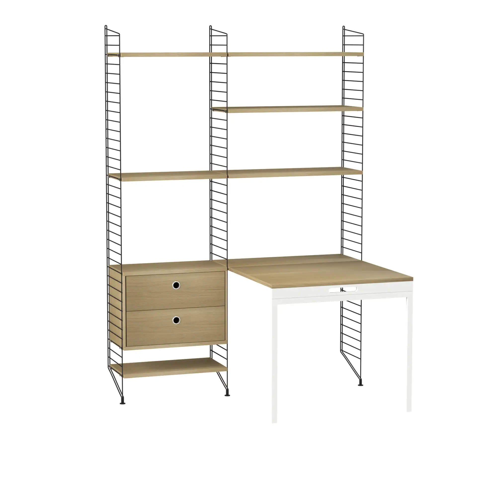 Kontor hyllesystem E eik/svart
