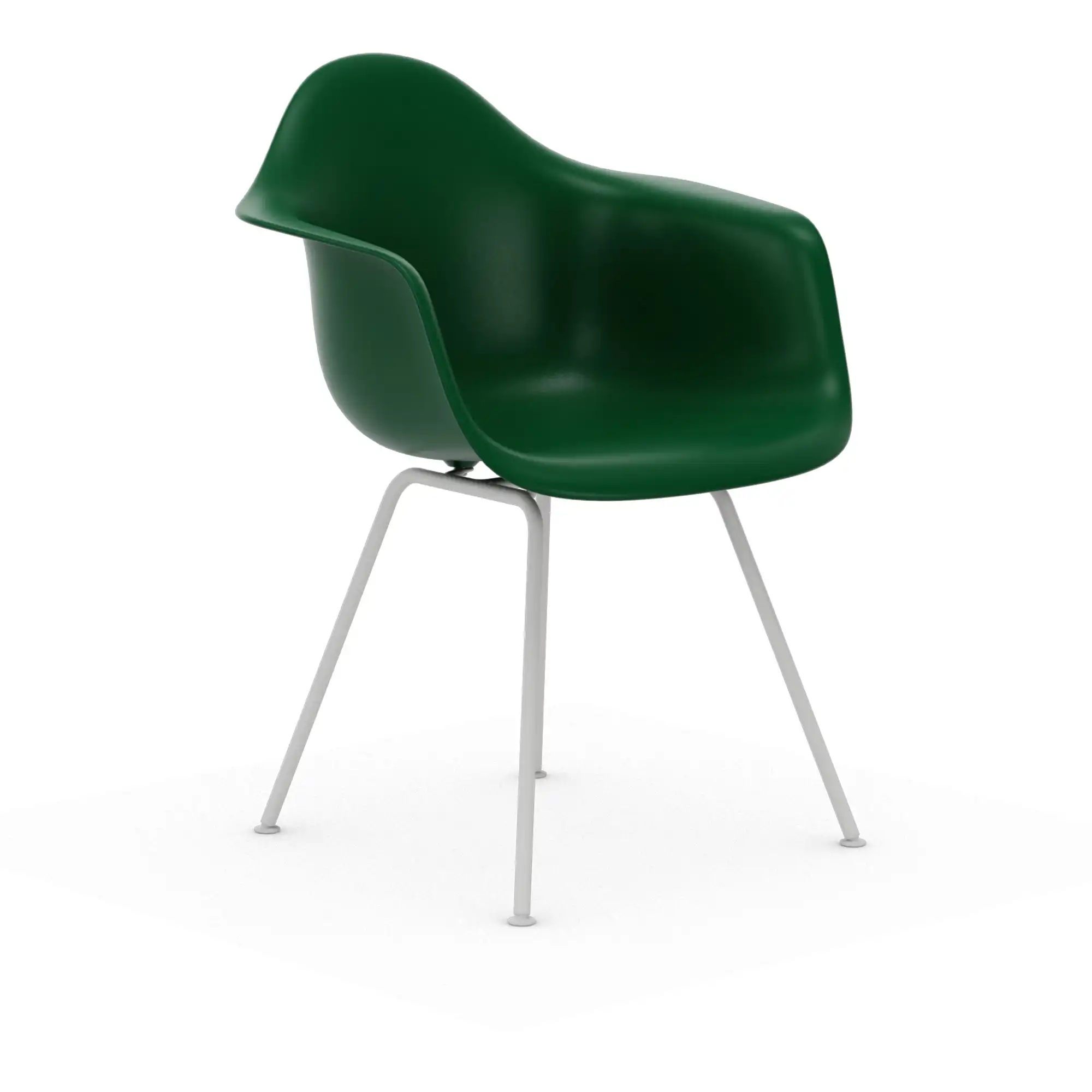 Eames RE Plastic Armchair DAX 17 Emerald, White Base