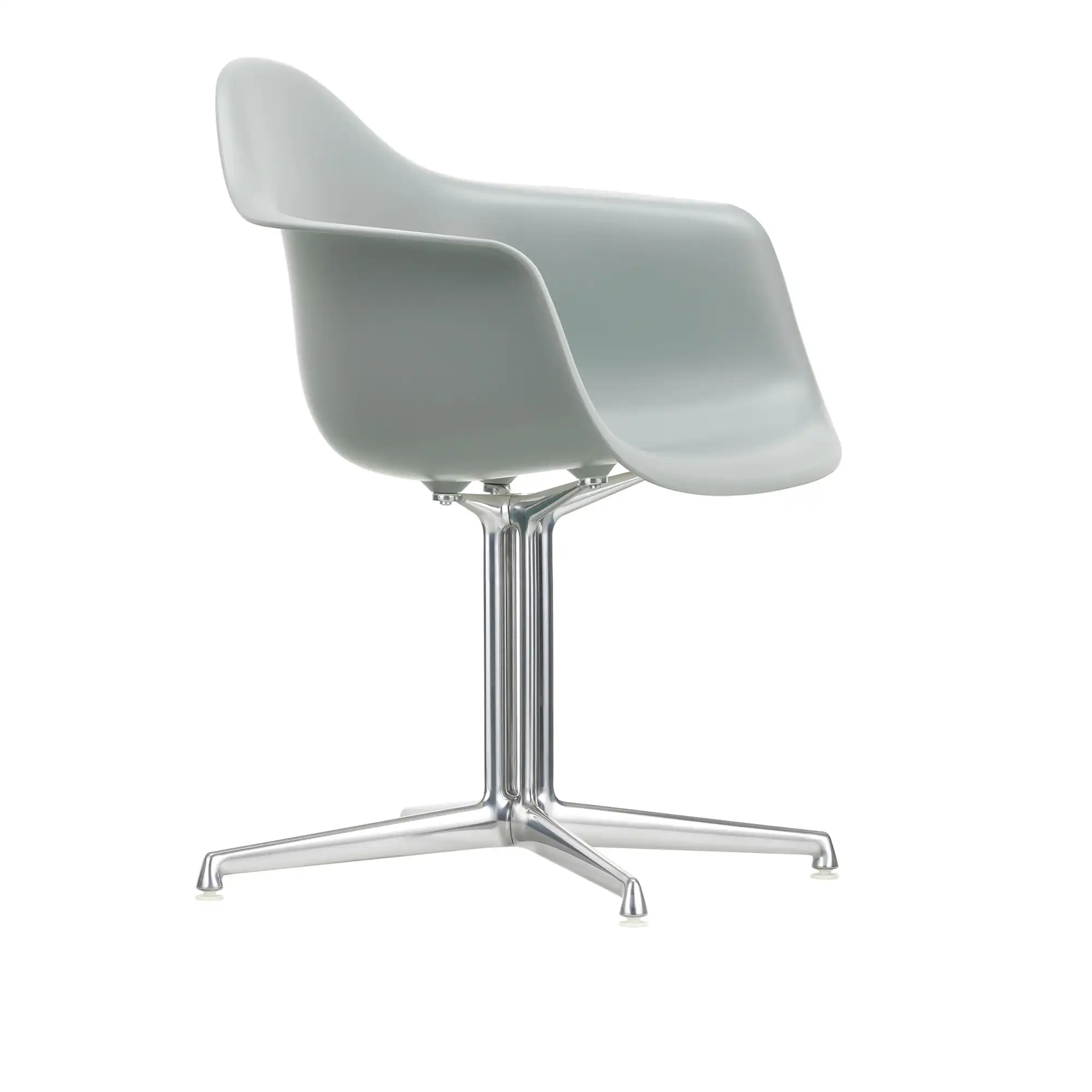 Eames Plastic Armchair DAL - 24 Light Grey - Aluminium Polished