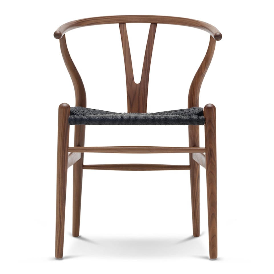 CH24 Y Chair - Walnut/Black braided paper cord