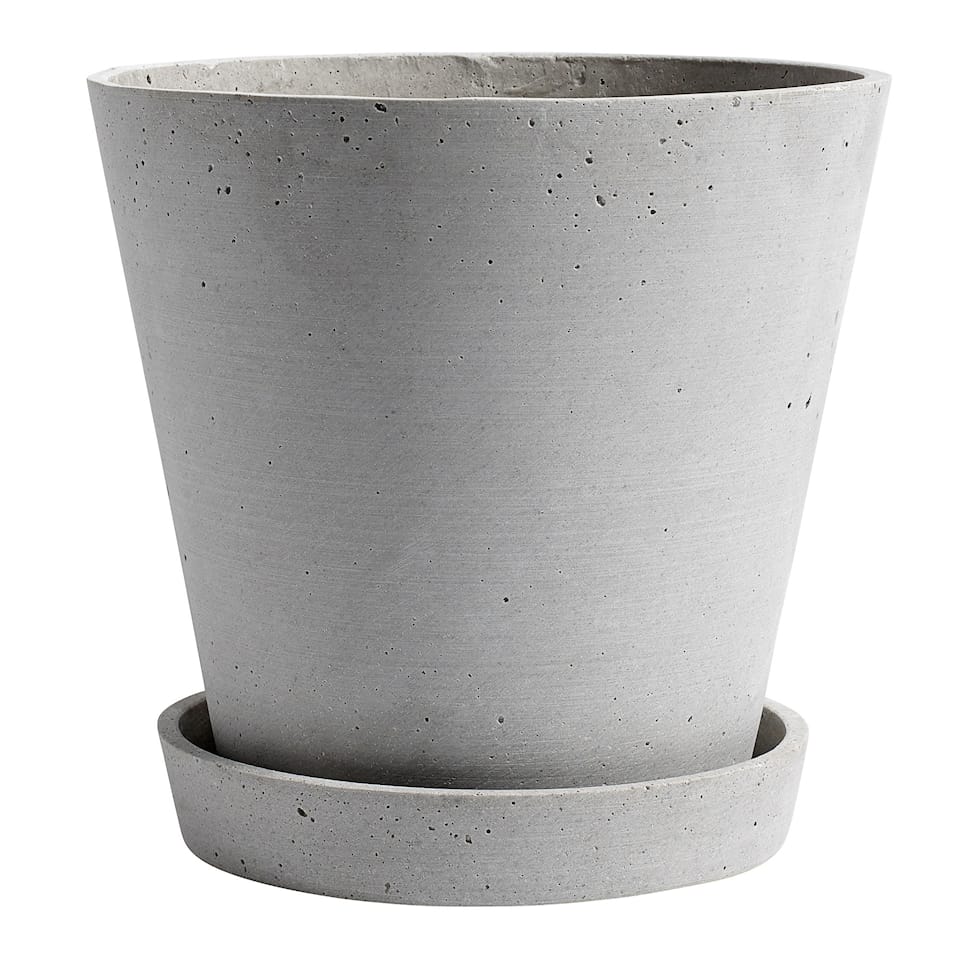 Flowerpot with Saucer Grey