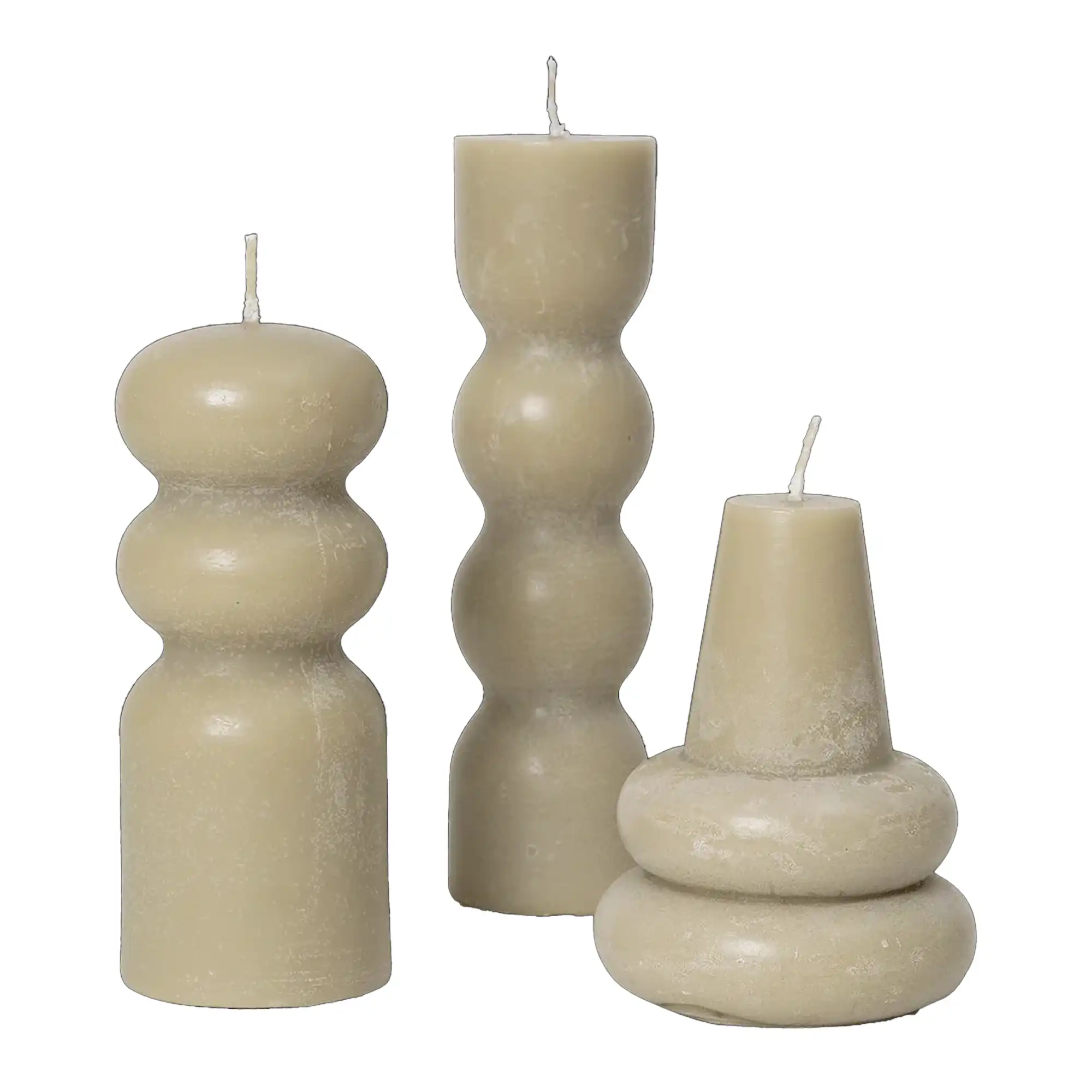 Torno Candles Set Of 3 Sand