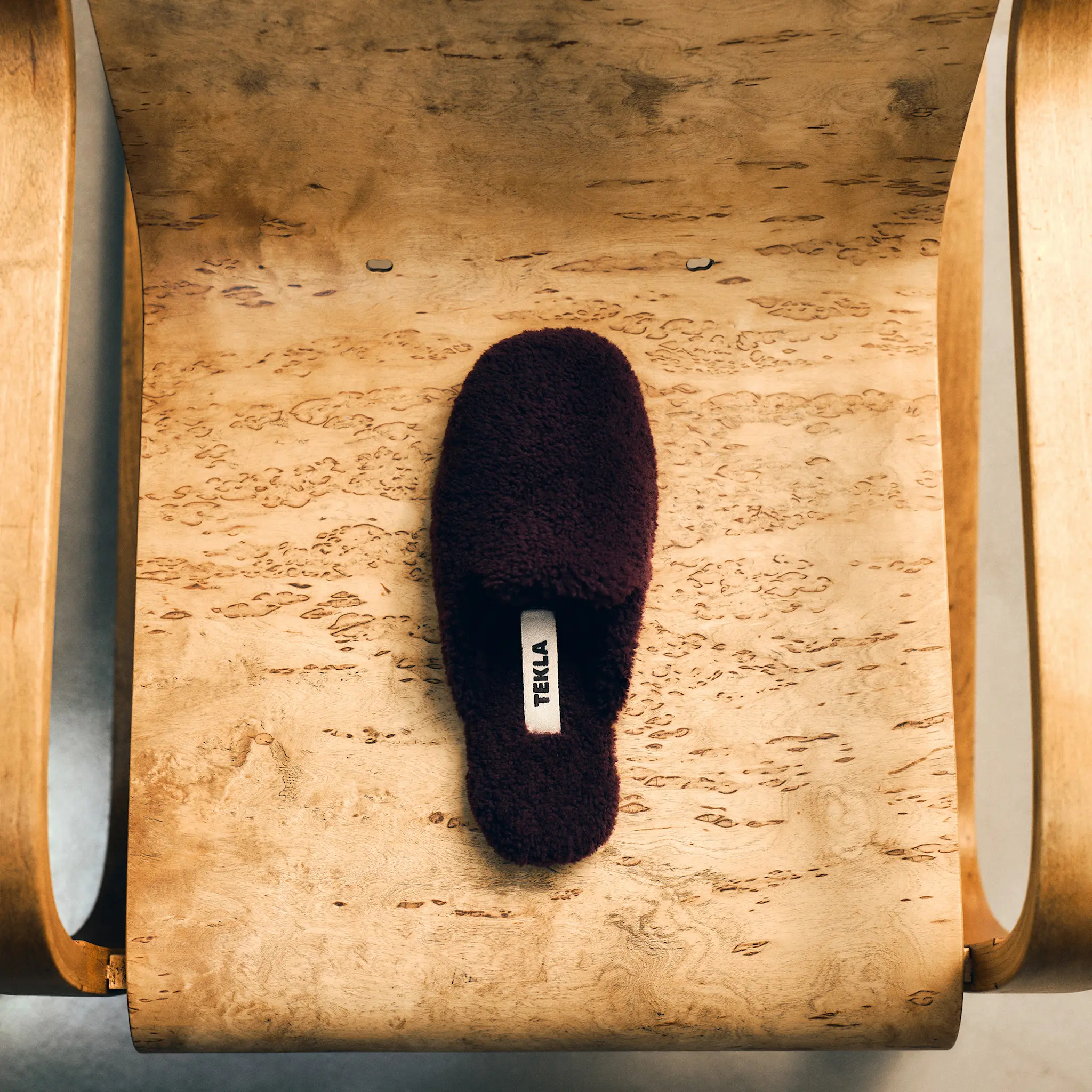 Shearling Wine tøfler