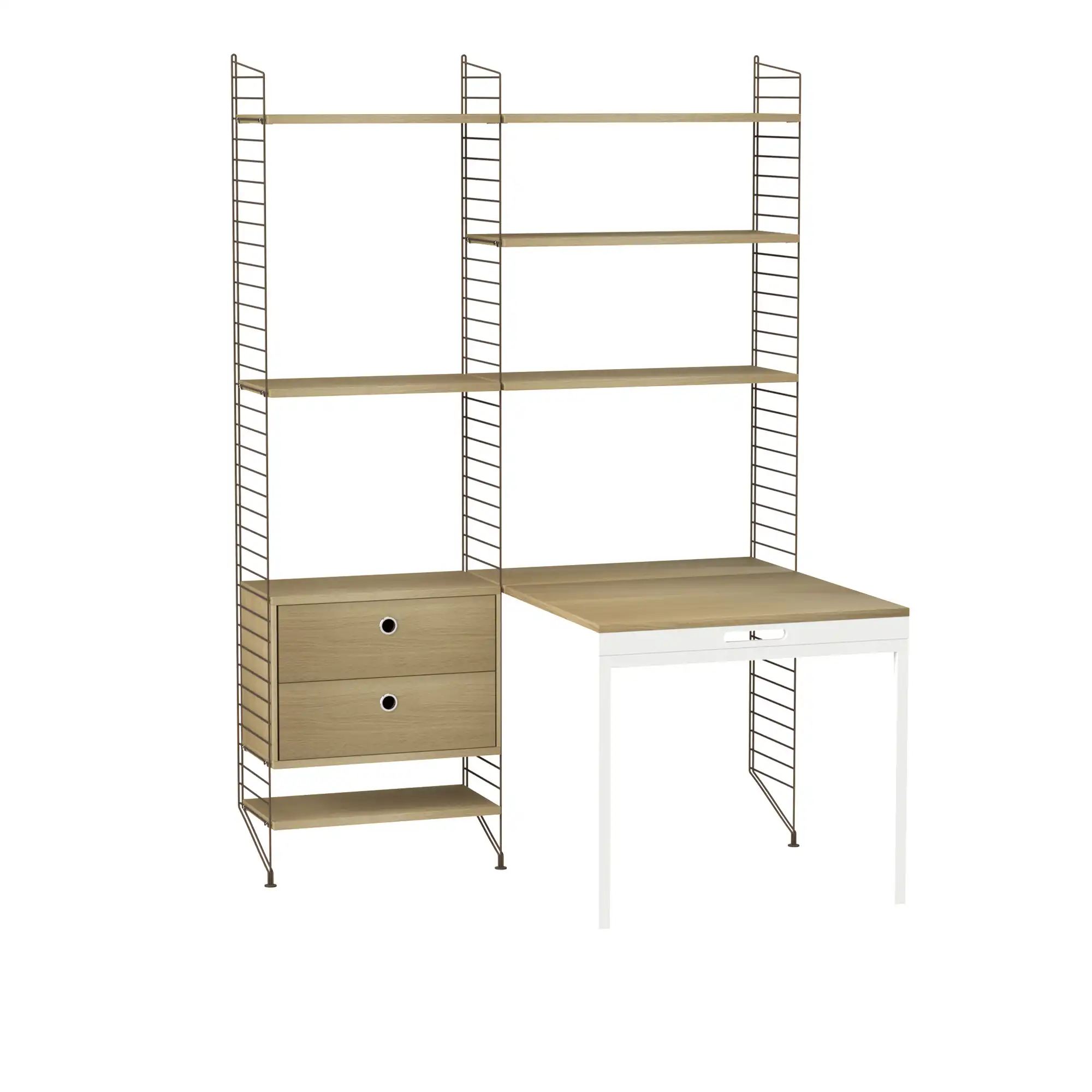 Kontor hyllesystem E eik/brun