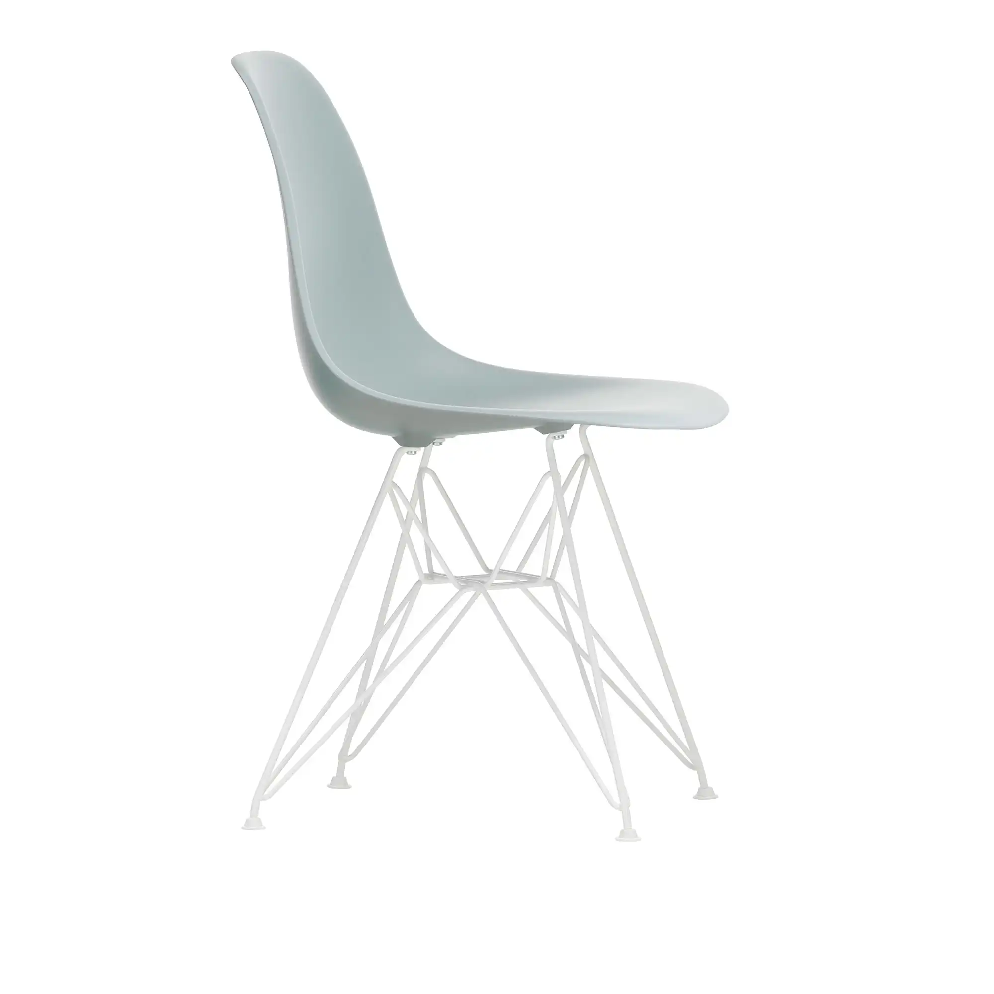 Eames Plastic Chair DSR - 24 Light Grey - White Base
