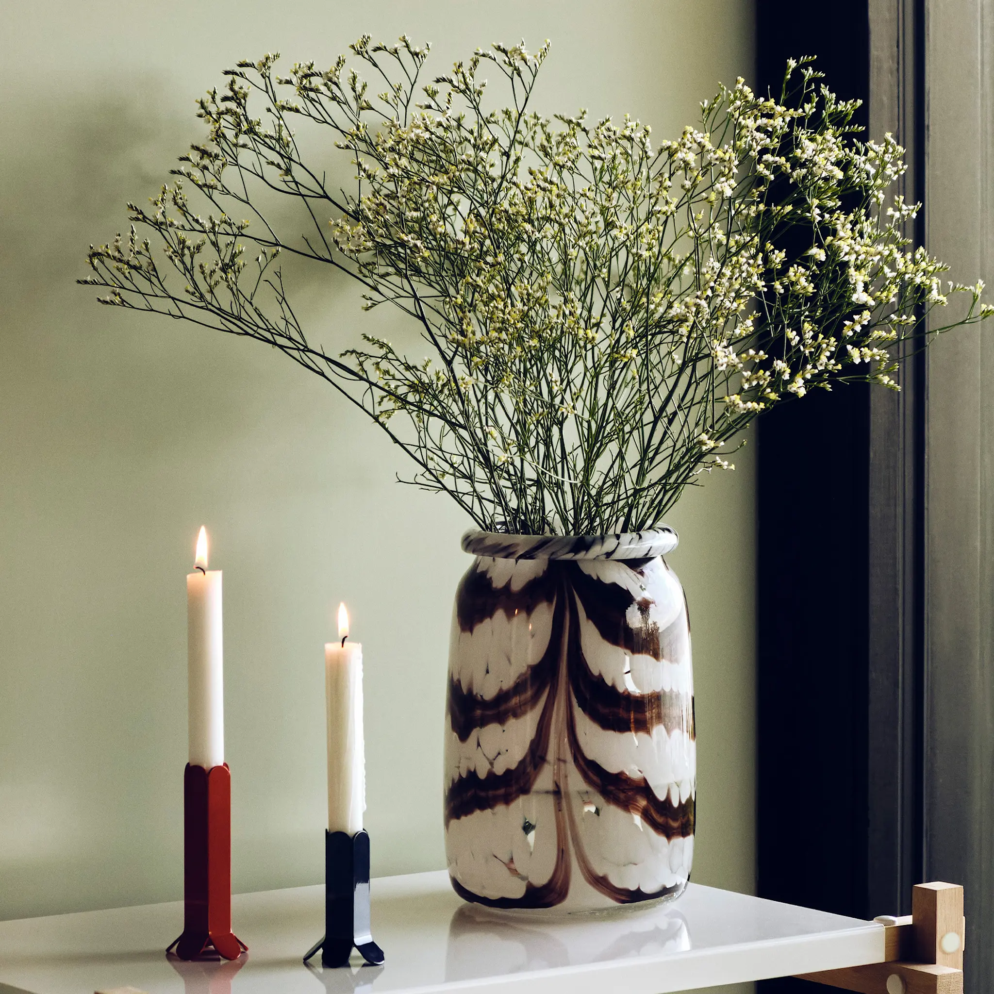 Splash Vase Roll Neck S / Green Swirl