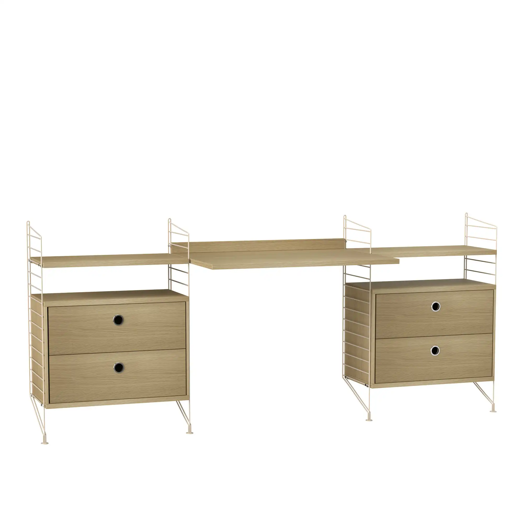 Kontor hyllesystem C eik/beige