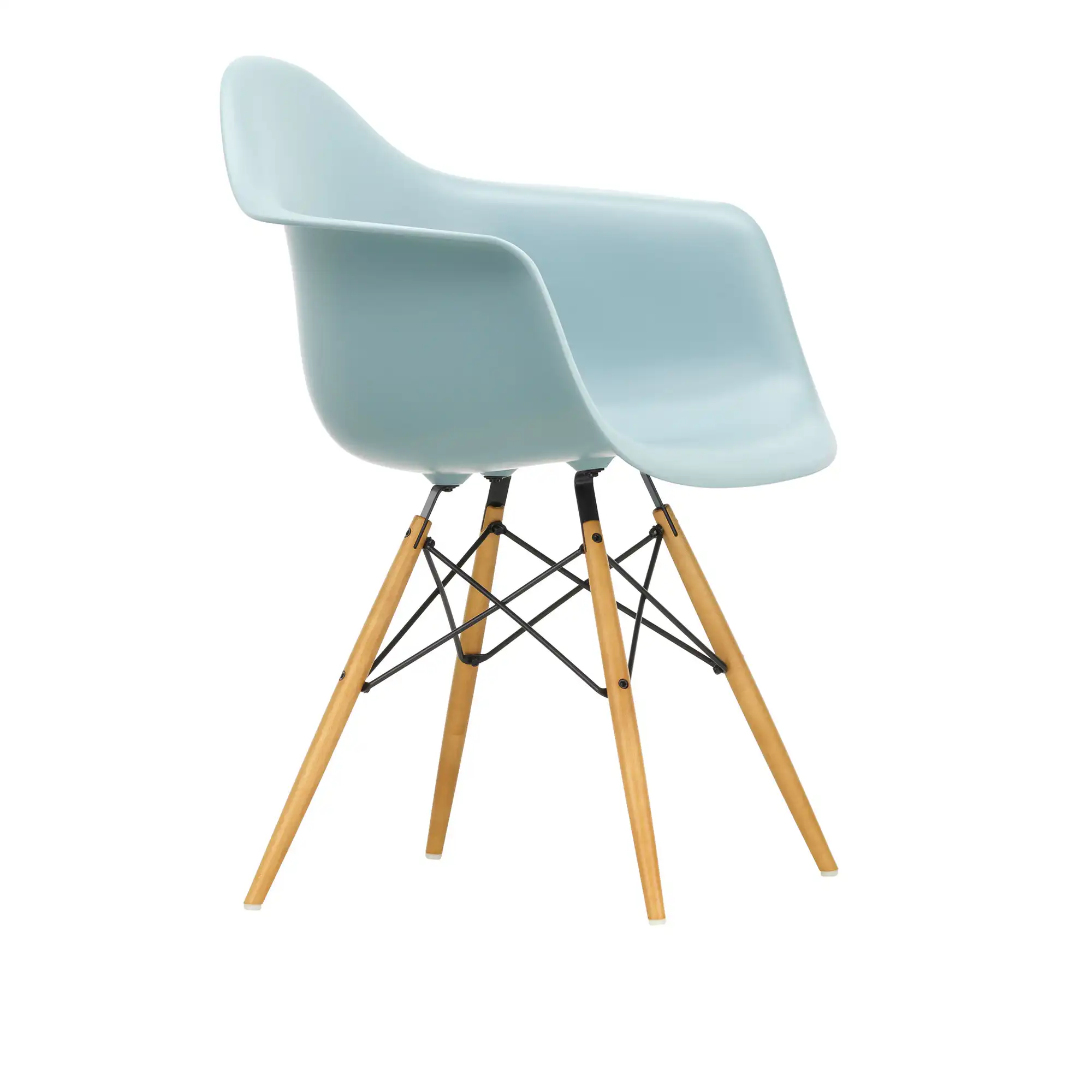 Eames Plastic Armchair DAW - 23 Ice Grey - Golden Maple