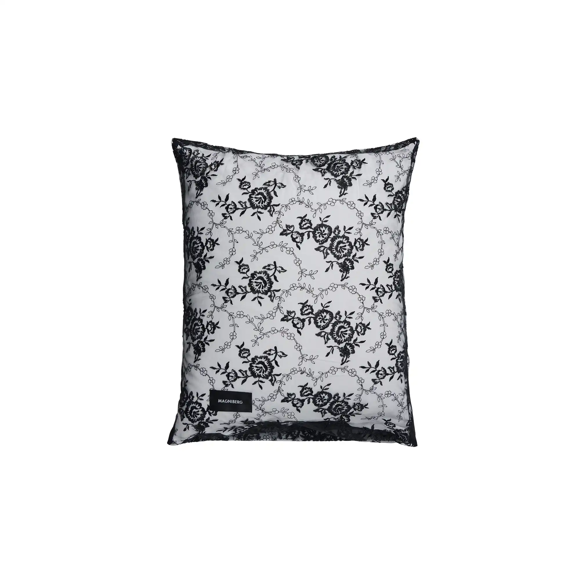 Rose Pillow Case Lace Black