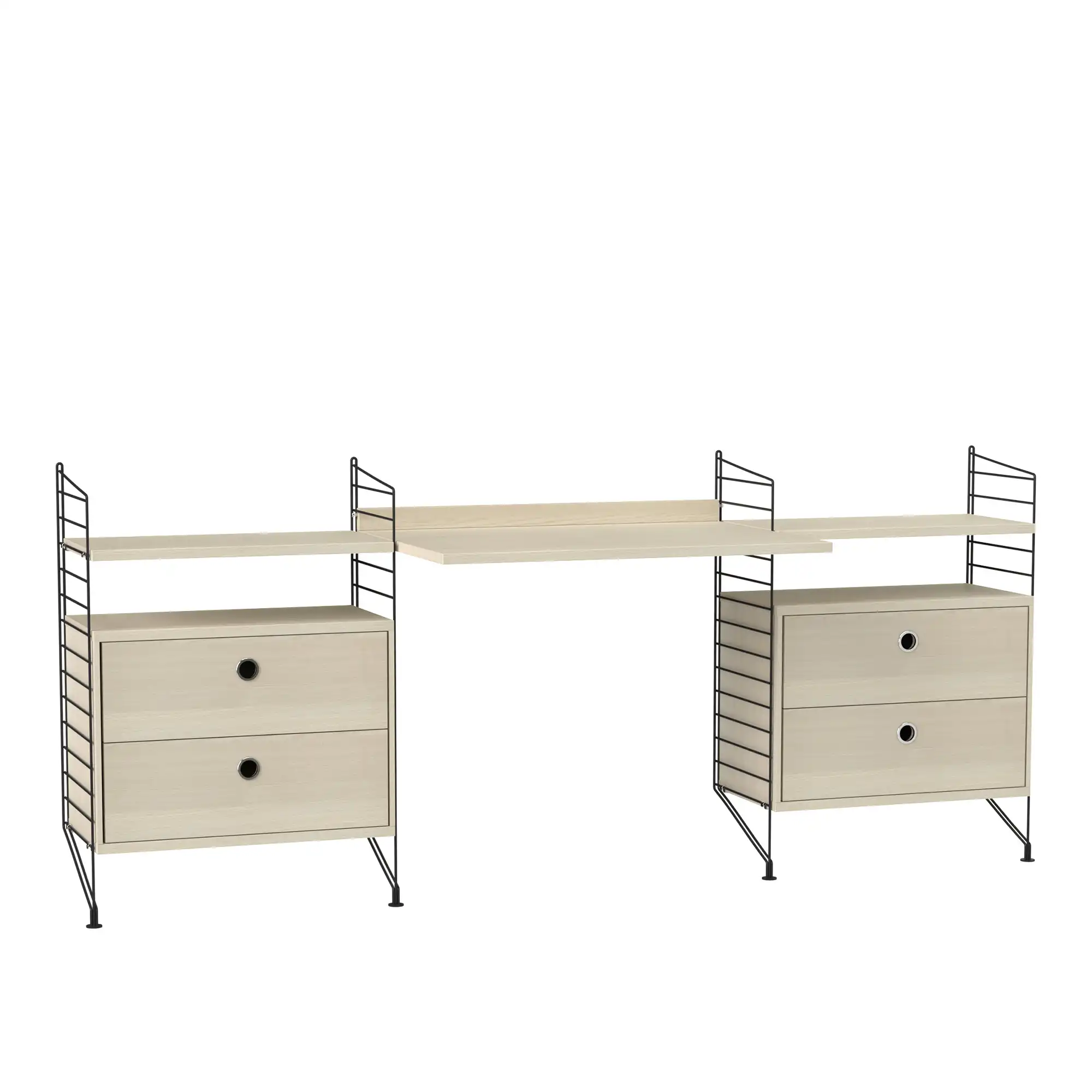Kontor hyllesystem C ask/svart
