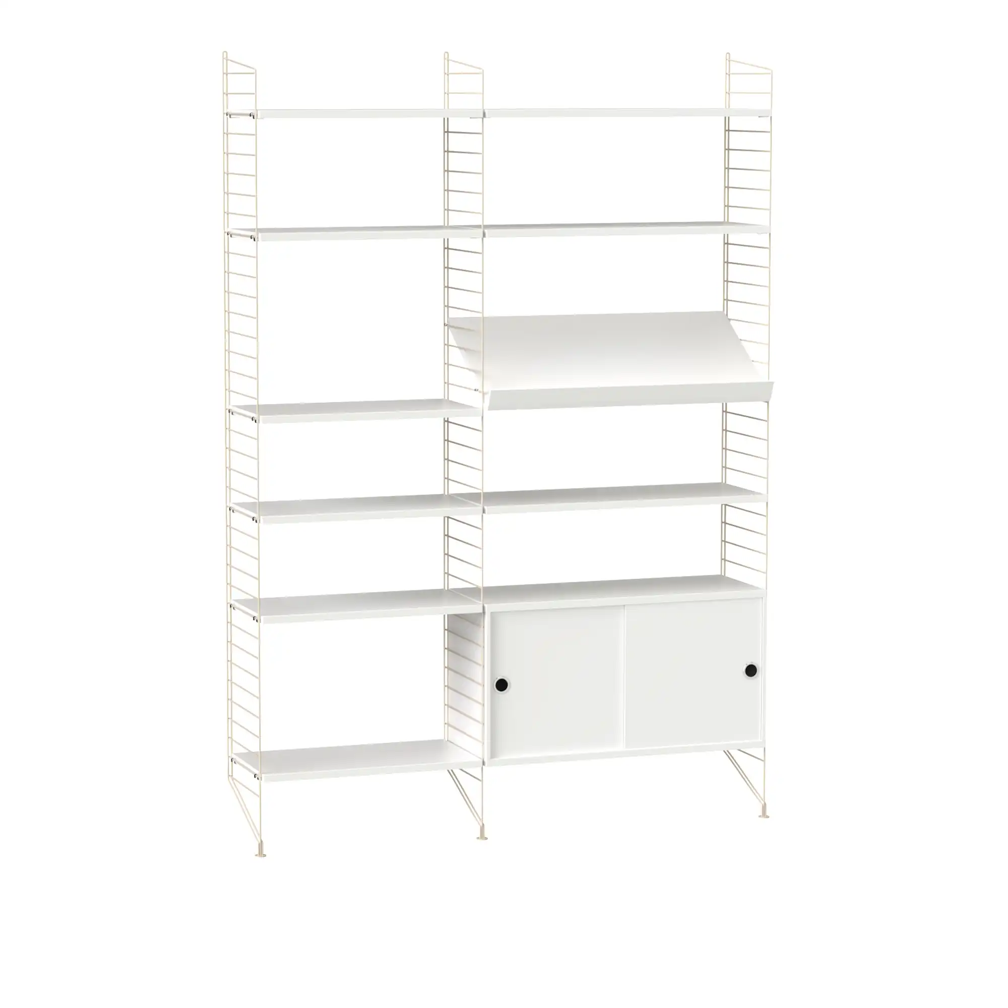 Stue hyllesystem H hvit/beige
