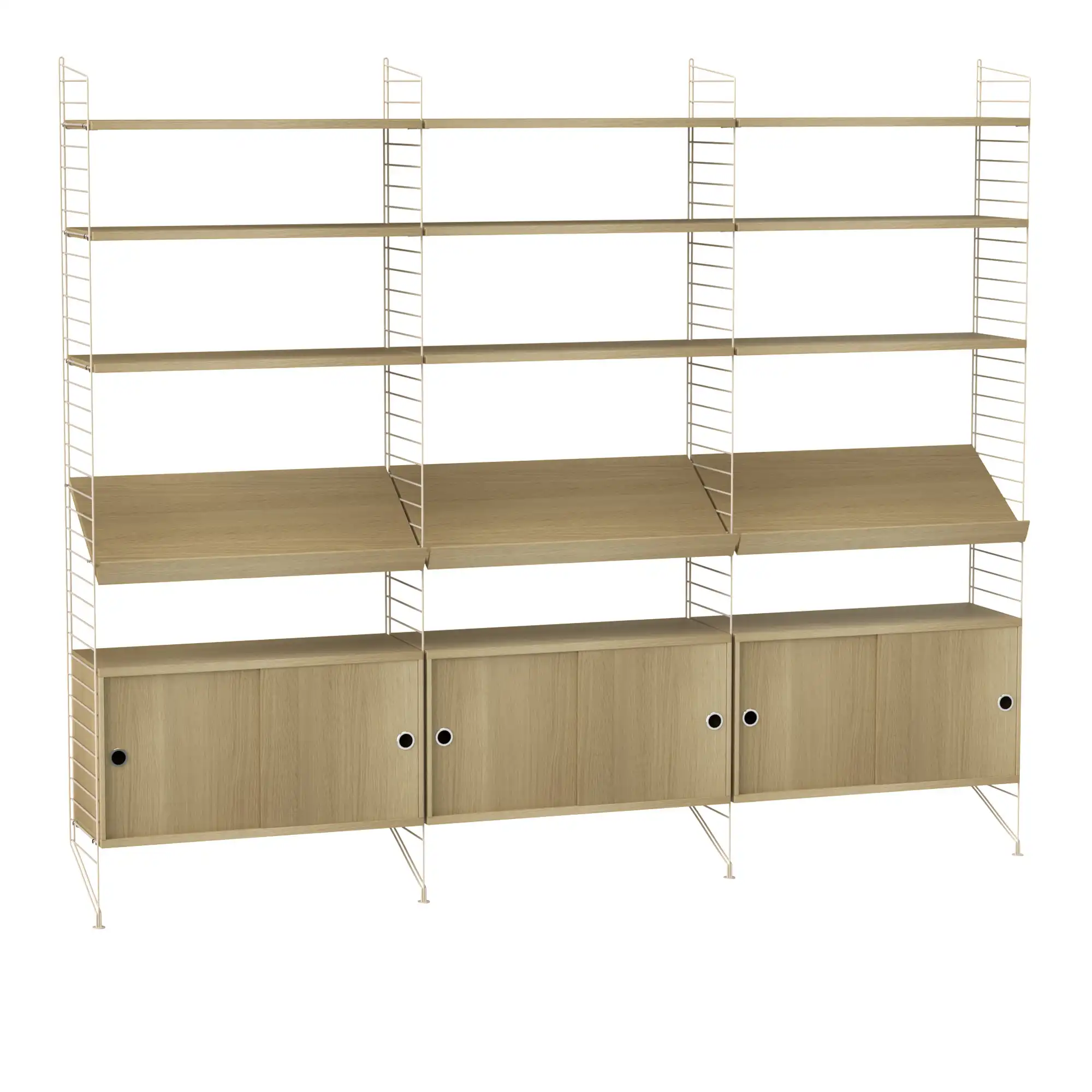 Stue hyllesystem G eik/beige