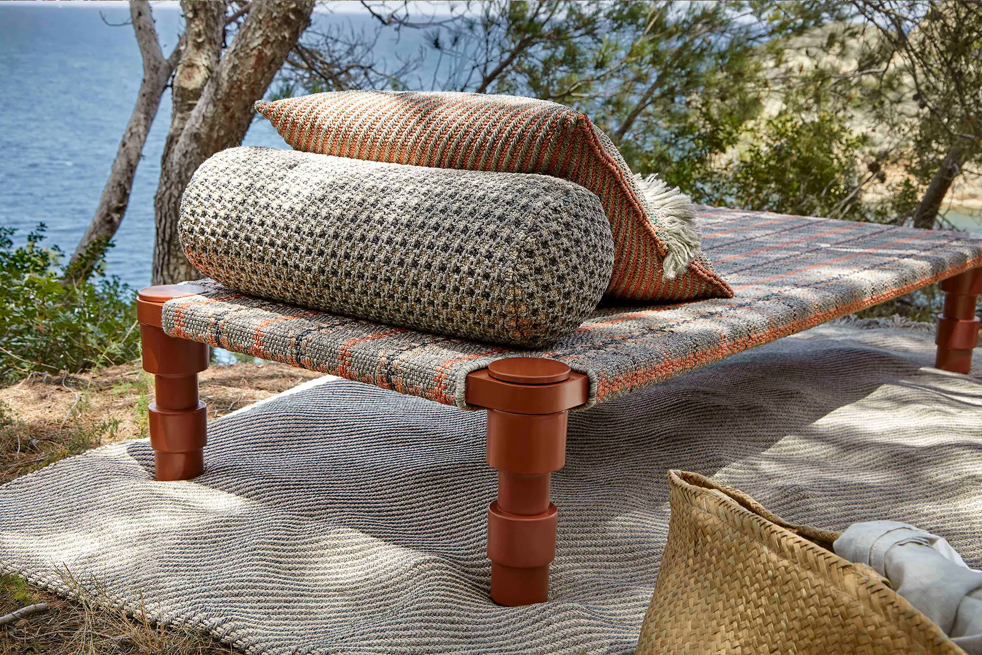 Garden Layers Single Indian Bed - Tartan Terracotta