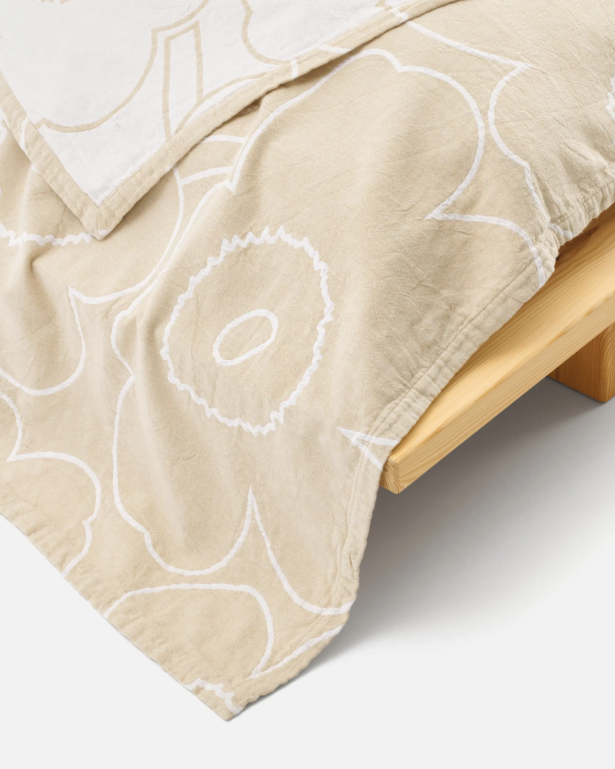 Piirto Unikko sengeteppe Hvit / Off-White