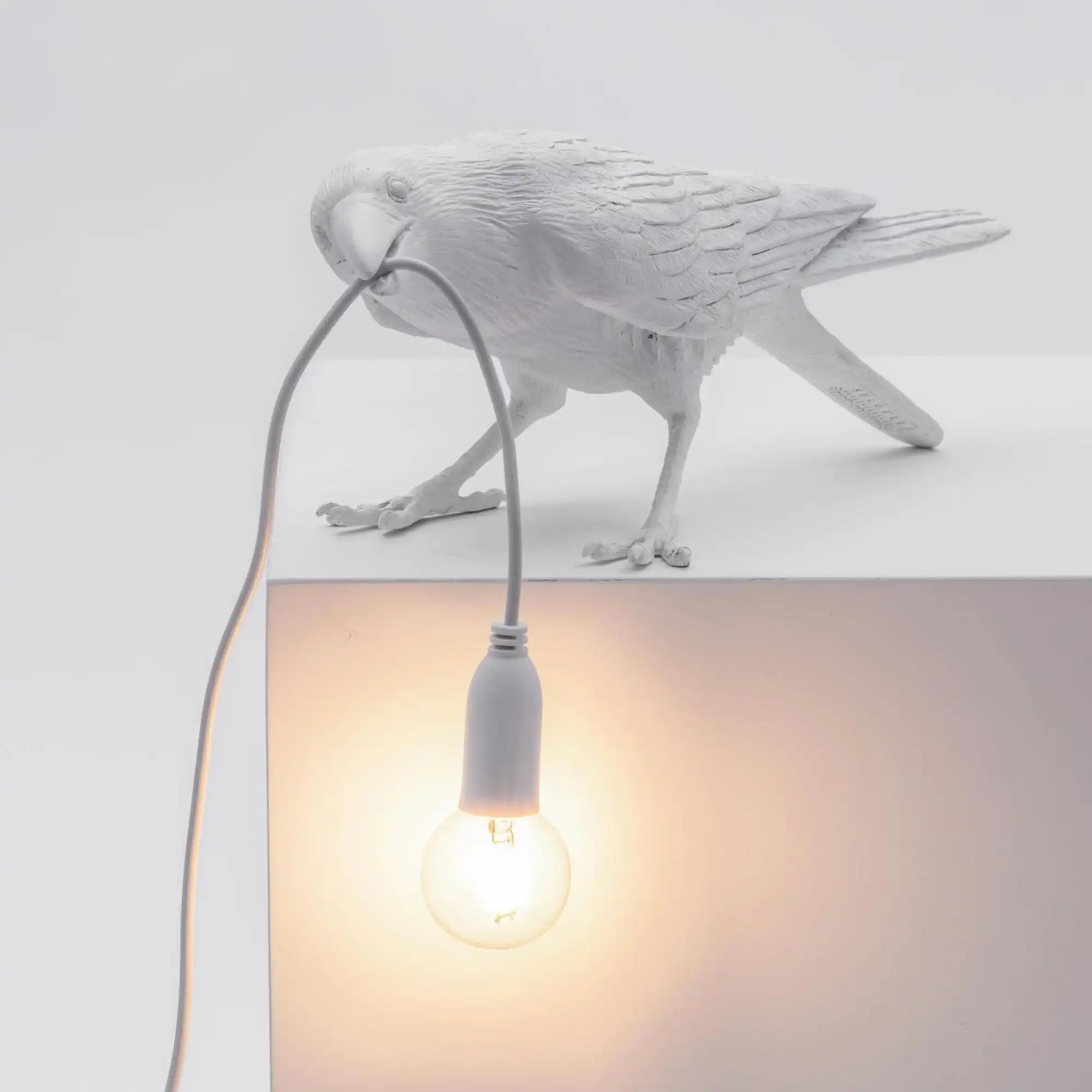 Bird Lamp Playing - Hvit