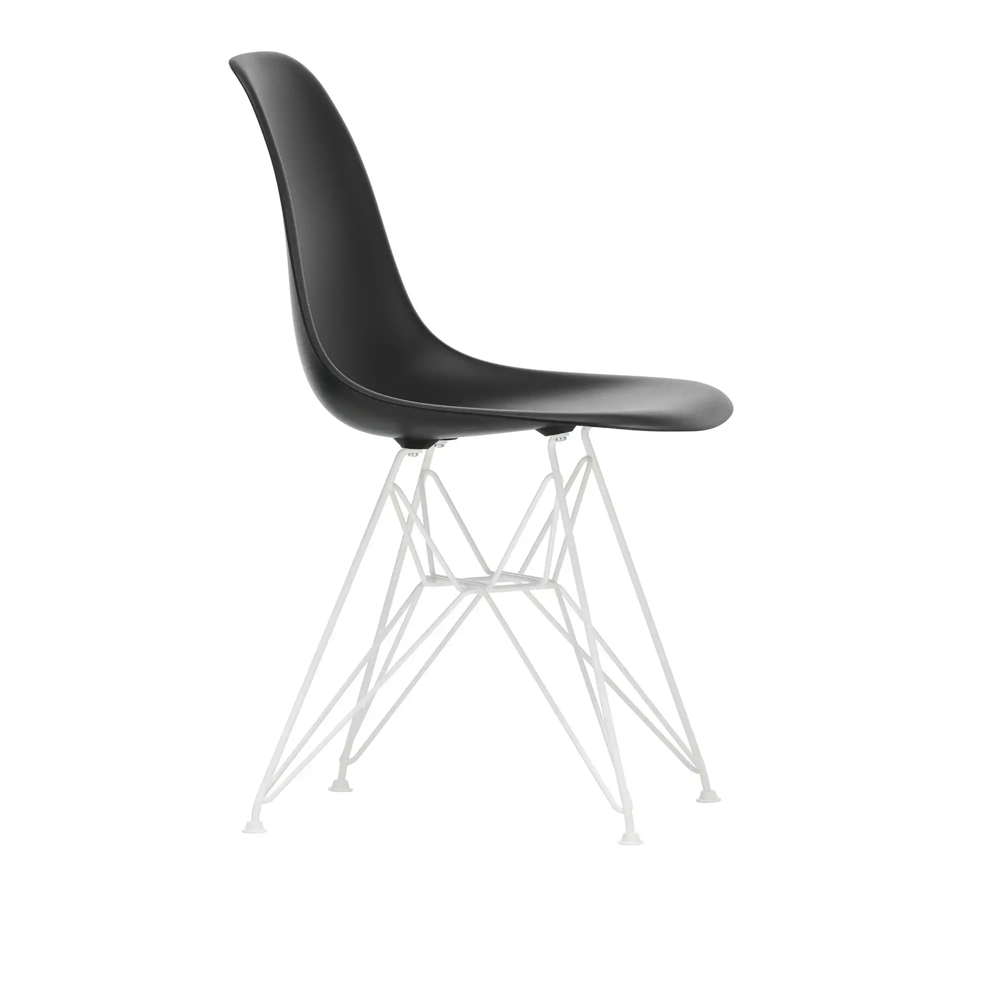 Eames Plastic Chair DSR - 12 Deep Black - White Base