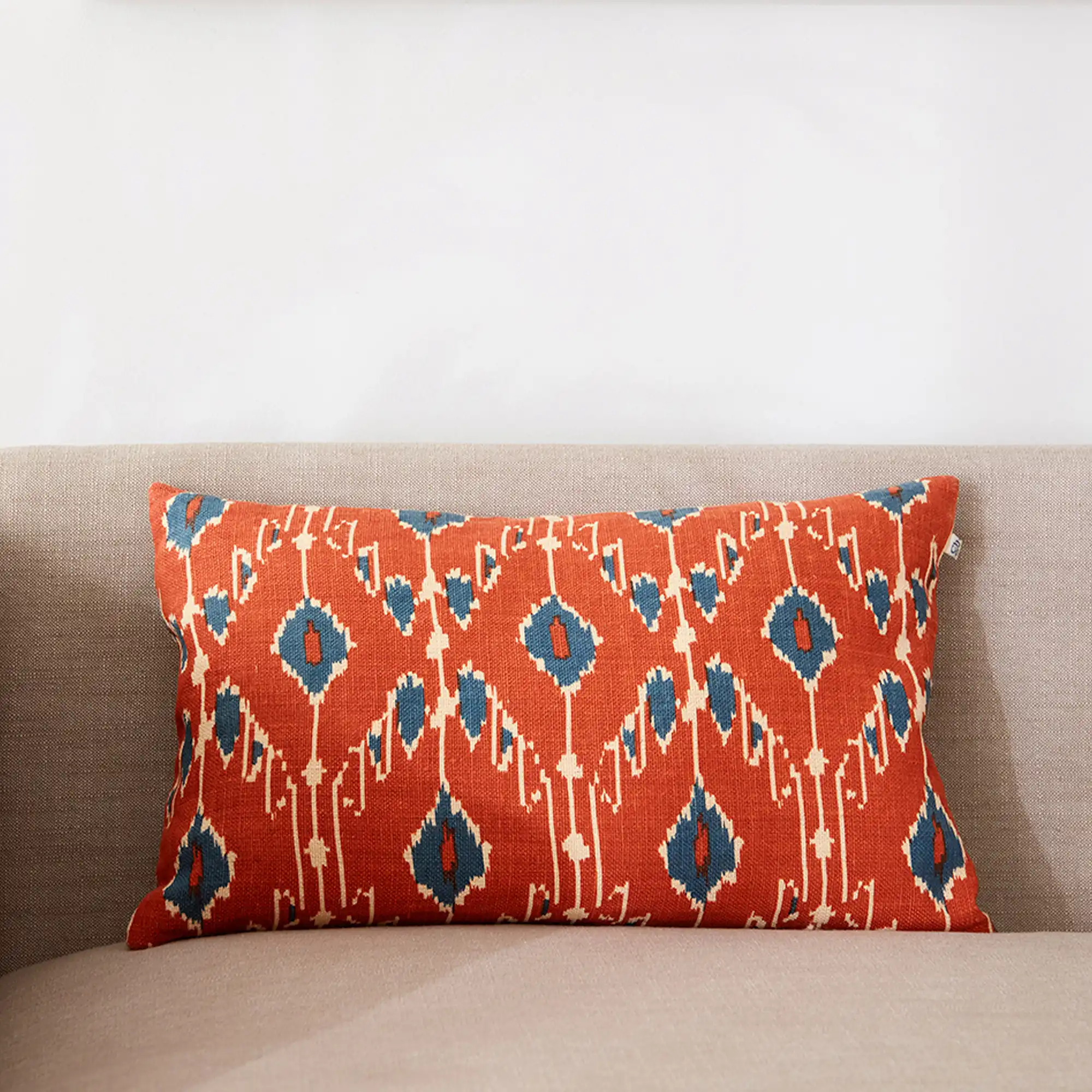 Ikat Goa Cushion Cover 40x60 cm Apricot / Heaven Blue