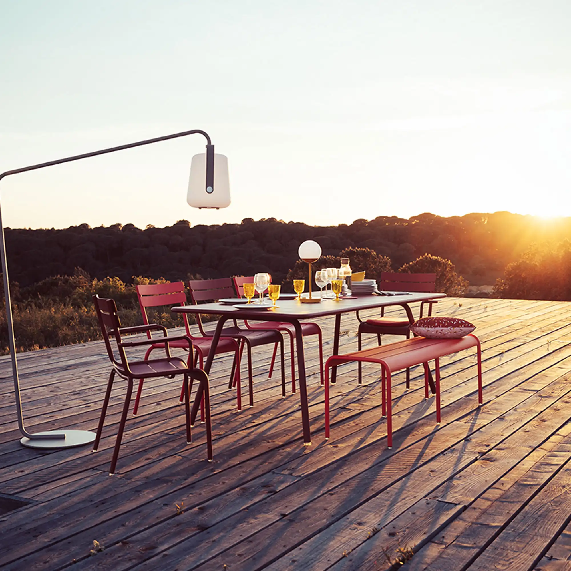 Luxembourg Large Low Table/Bench, Black Cherry