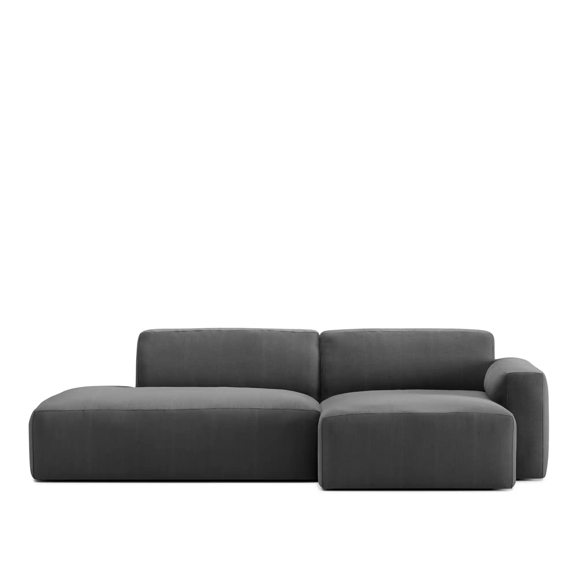 Brick 2-Seater Chaise Lounge Open End Left - Shadow Dark Grey