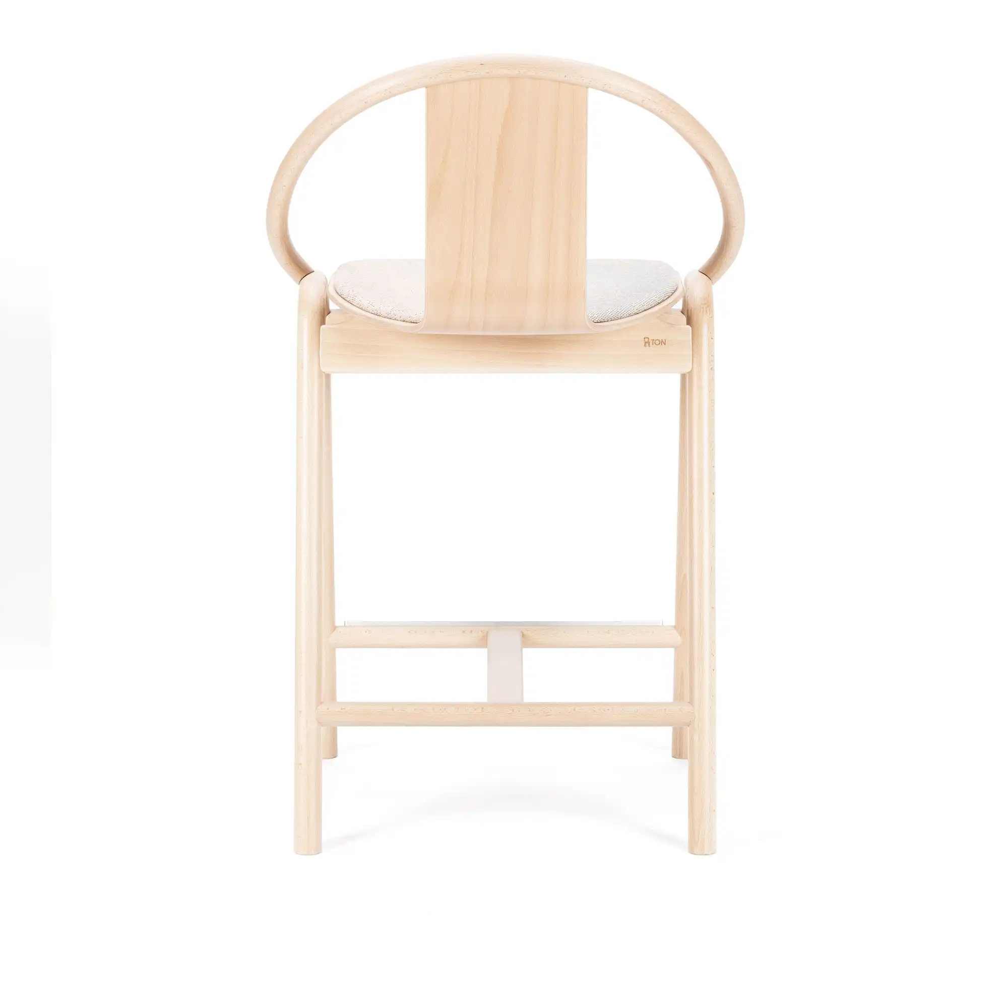 313 06 Again Barstool Low Natural Beech Milkyway Powder