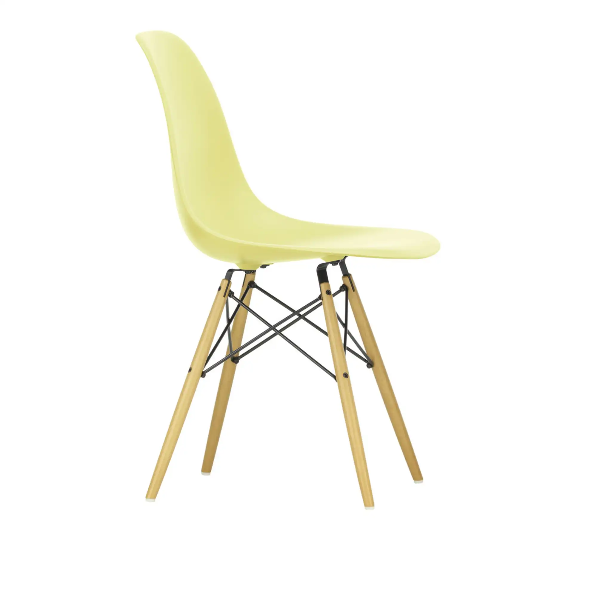 Eames RE Plastic Chair DSW 92 Citron, Golden Maple