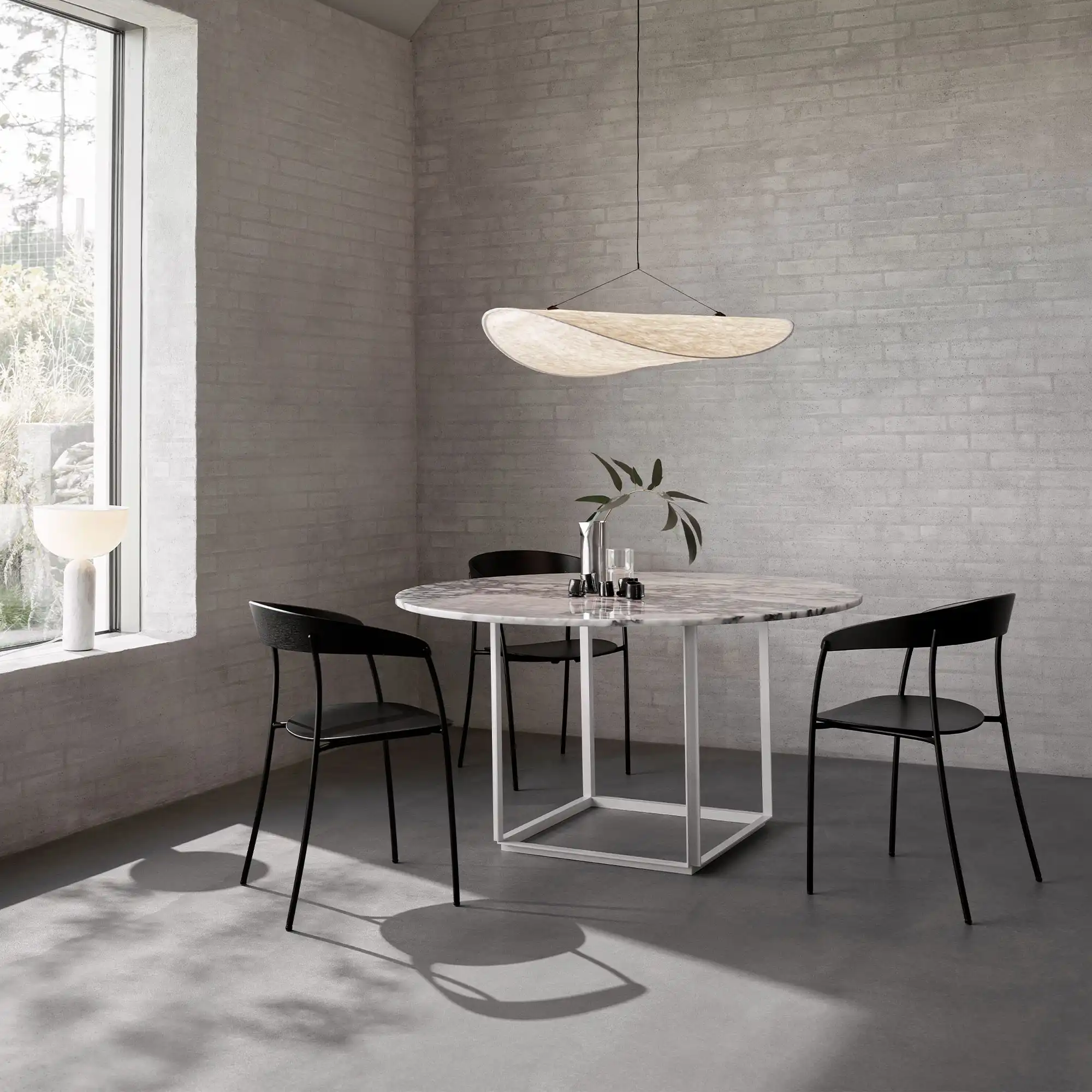 Florence Dining Table Ø120 / White Viola Marble