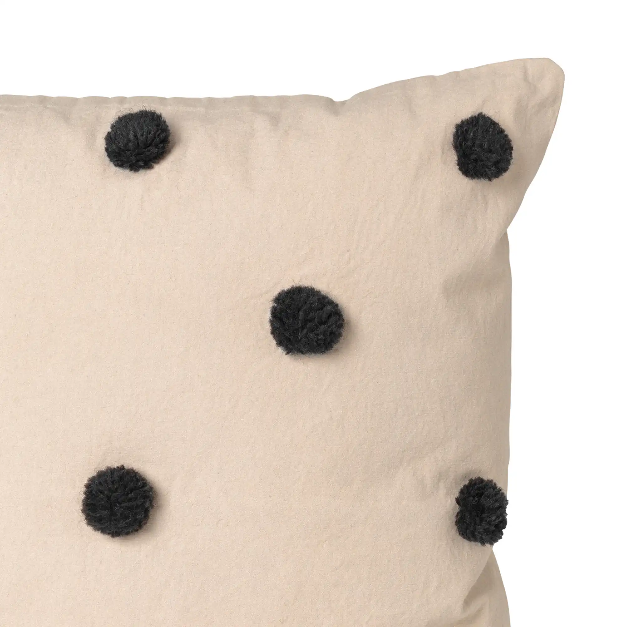 Dot Tufted Cushion Sand / Black