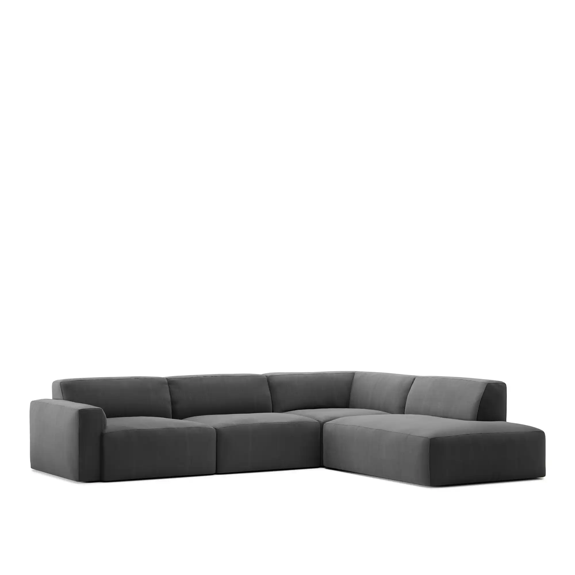 Brick 4-Seater Corner Open End Right - Shadow Dark Grey