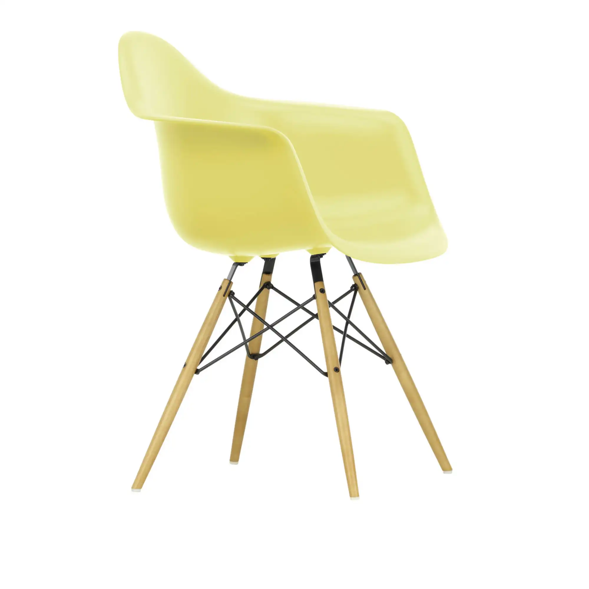 Eames RE Plastic Armchair DAW 92 Citron, Golden Maple