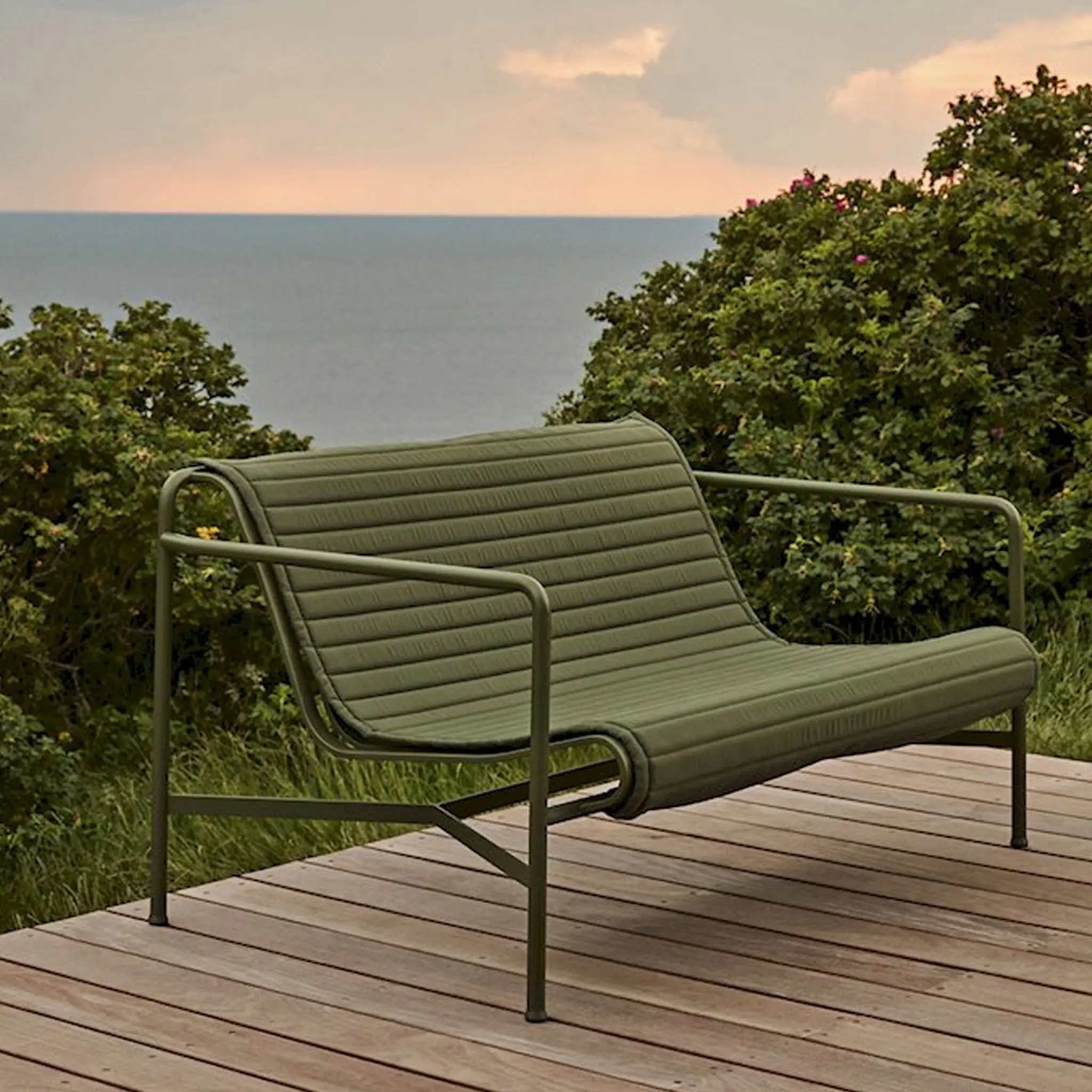 Palissade vattert pute til lounge sofa - Olive
