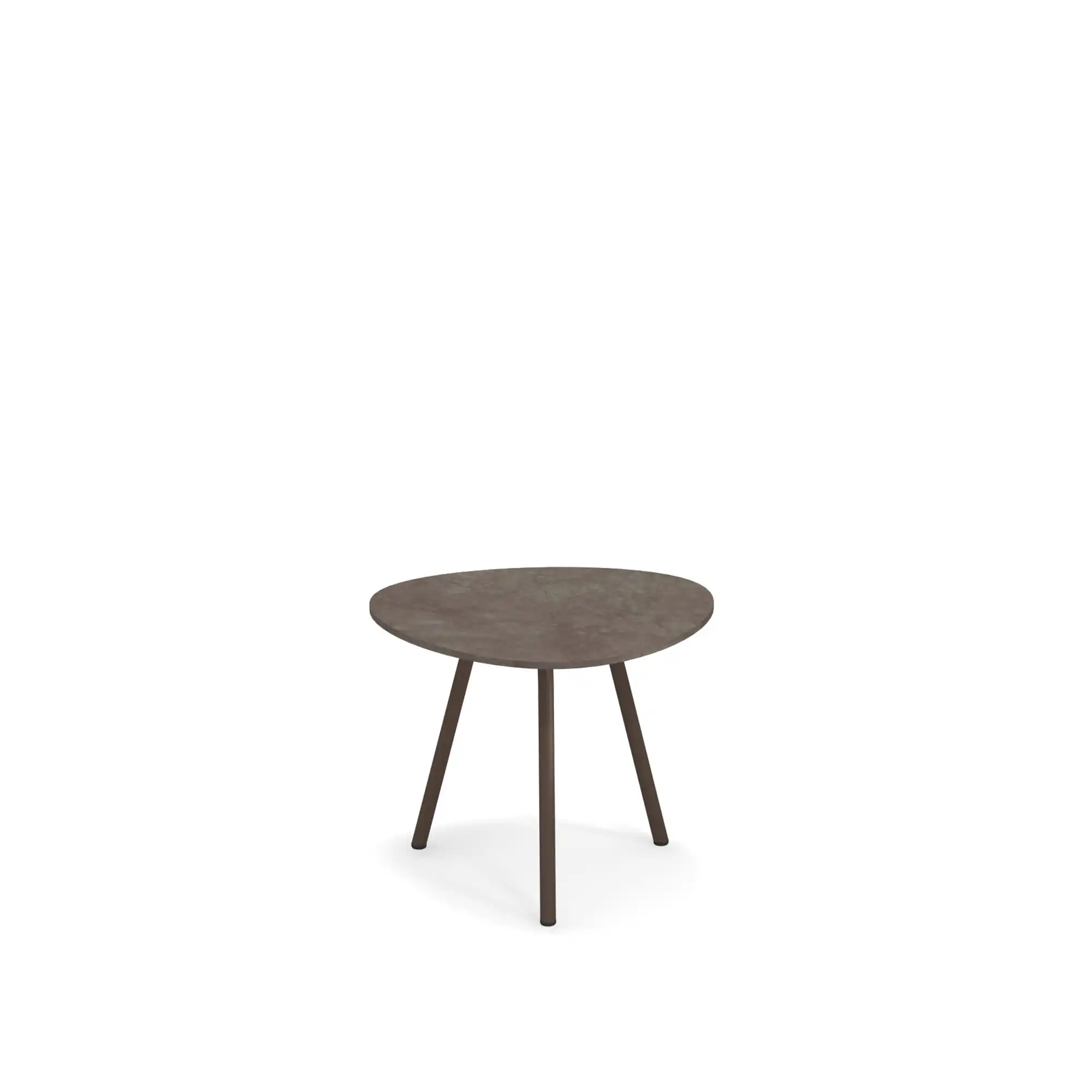 Terramare Small Coffee Table, Frame: Indian Brown, Top: Porcelain Stoneware, Emperador