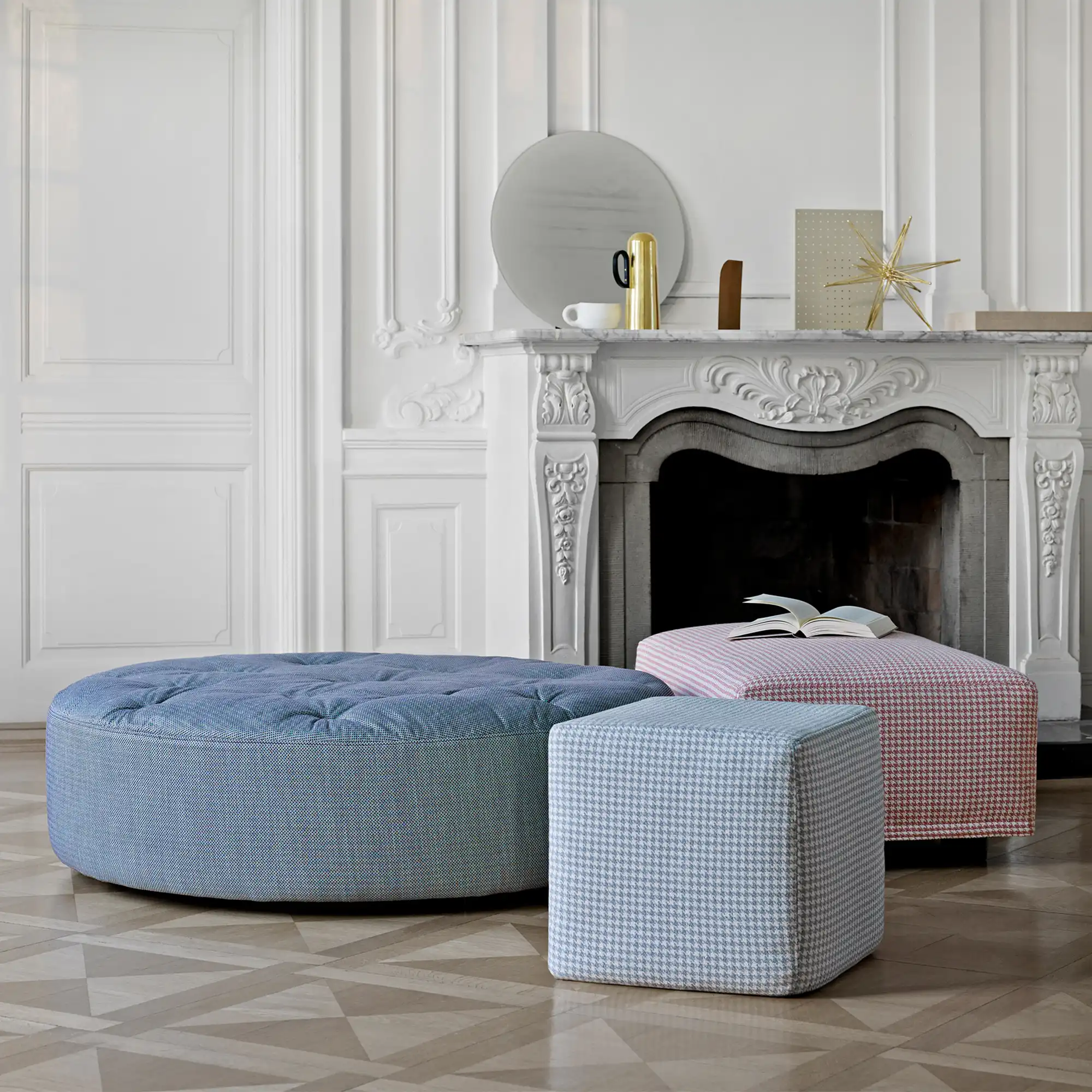 Wheel puff med flere knapper Ø 100 cm