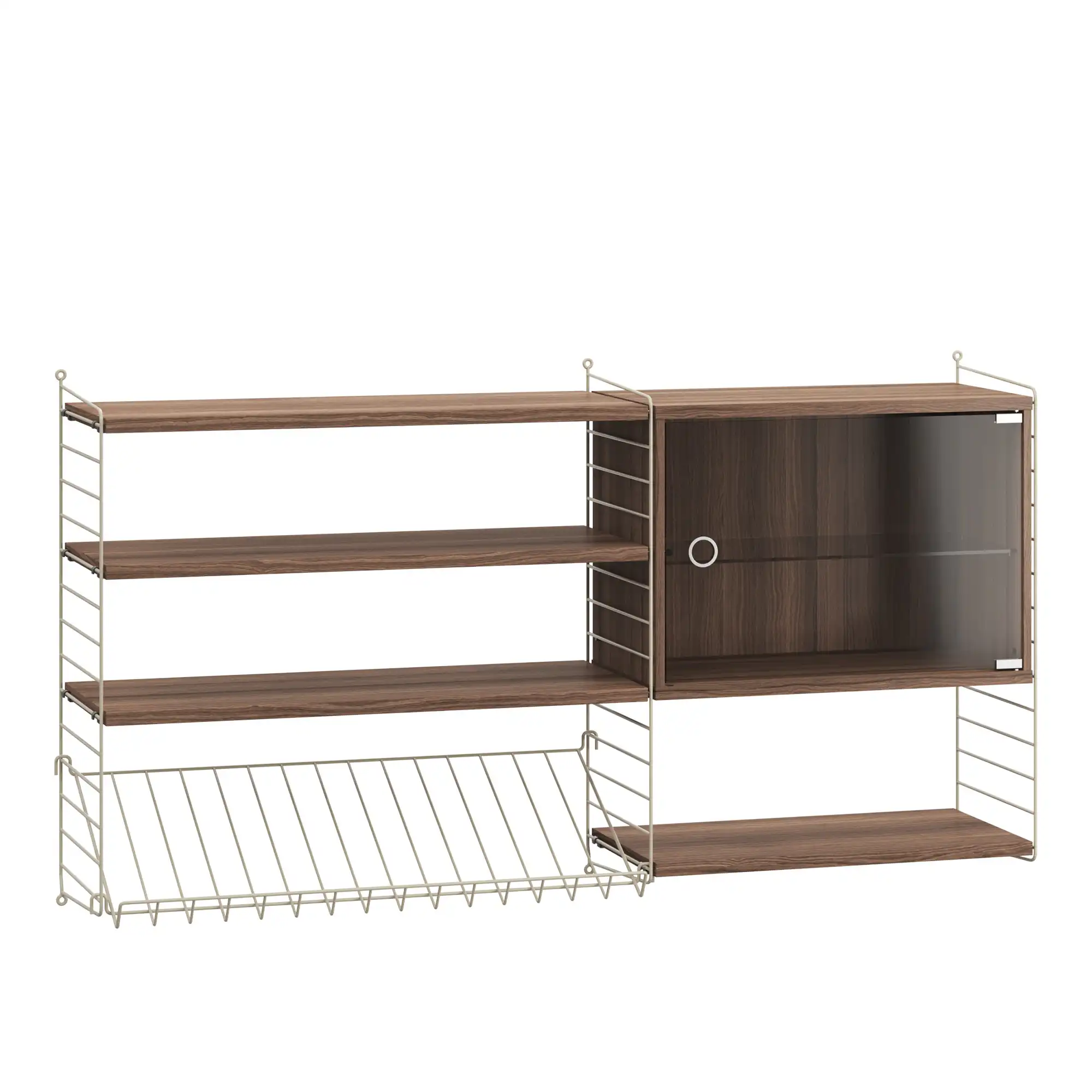 Stue hyllesystem S valnøtt/beige