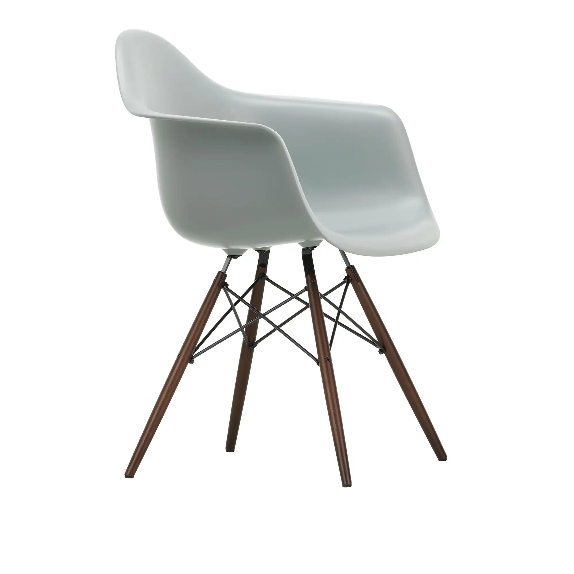 Eames Plastic Armchair DAW - 24 Light Grey - Dark Maple