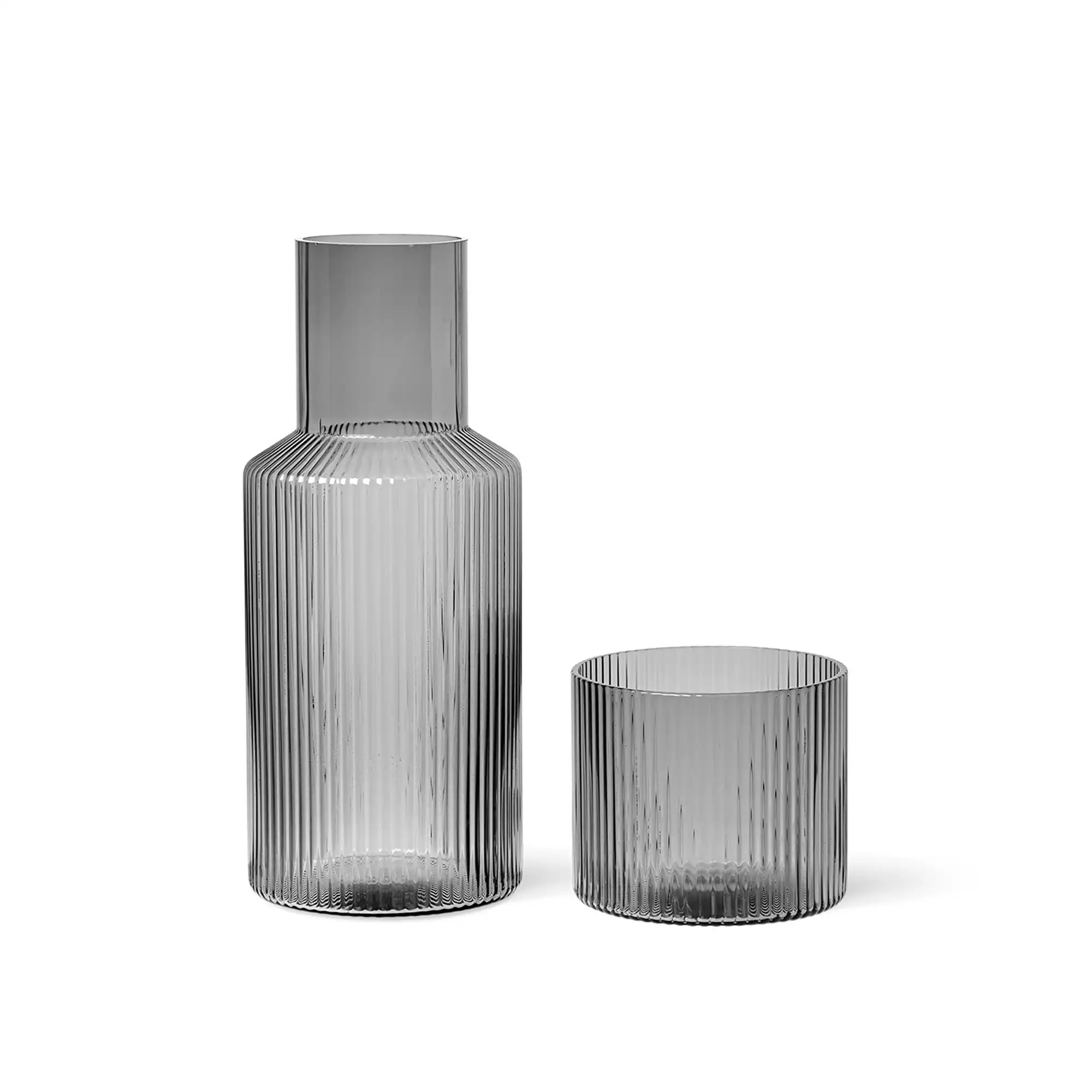 Ripple Small Carafe Set Smoked Grey