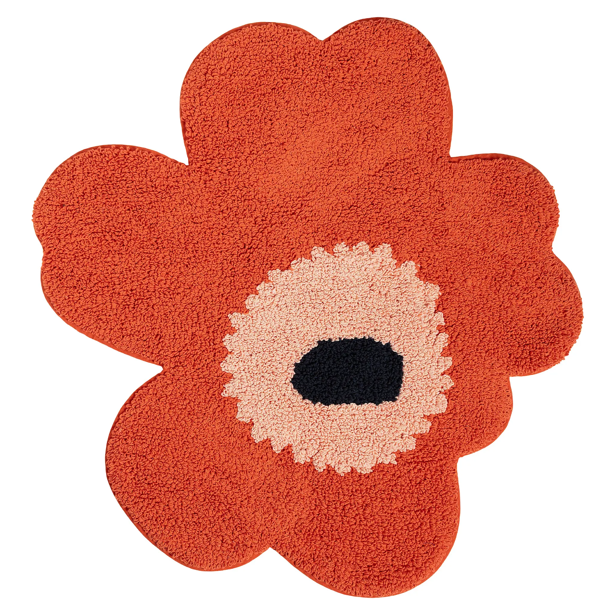 Unikko Orange Red Powder Charcoal badematte